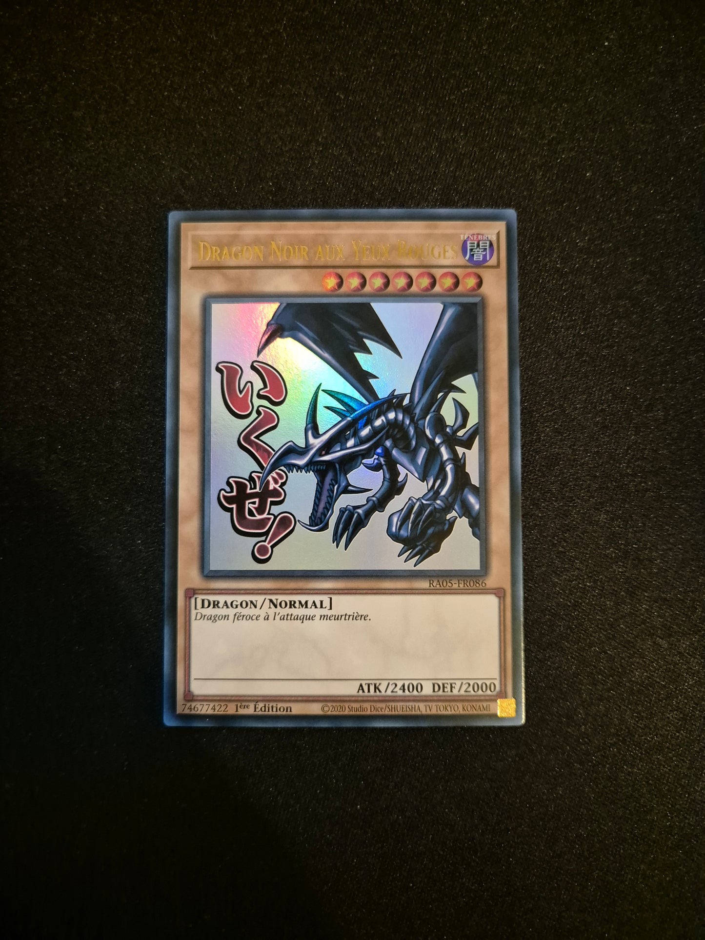 Carte Yu-Gi-Oh! Dragon Noir Aux Yeux Rouges ALT Stamped Ultra Rare RA05-FR086