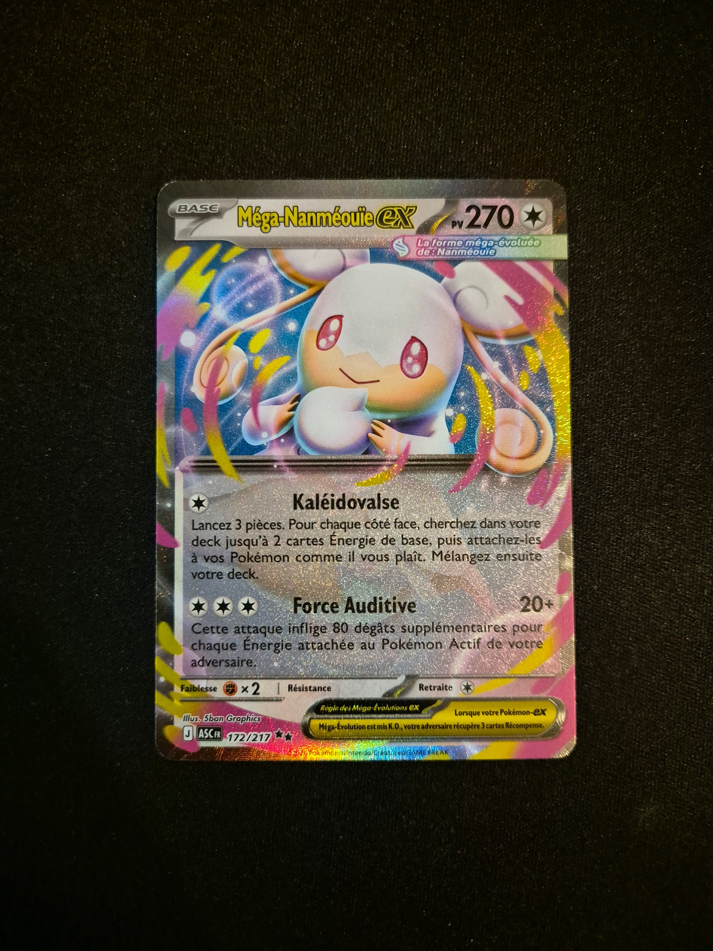 Carte Pokémon Méga-Nanméouie EX 172/217 ME2.5 Héros Transcendants