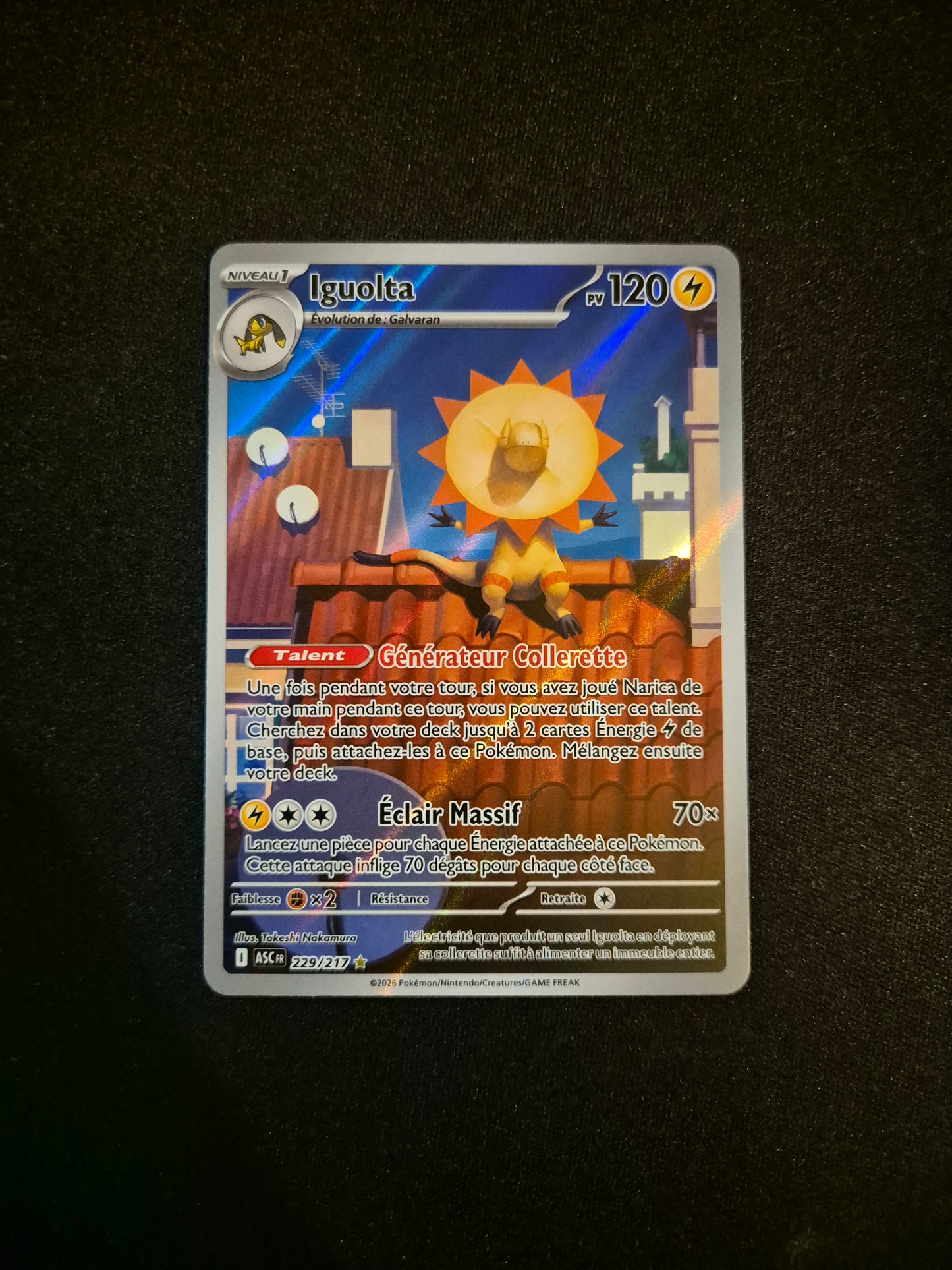 Carte Pokémon Iguolta Art Rare AR 229/217 ME2.5 Héros Transcendants