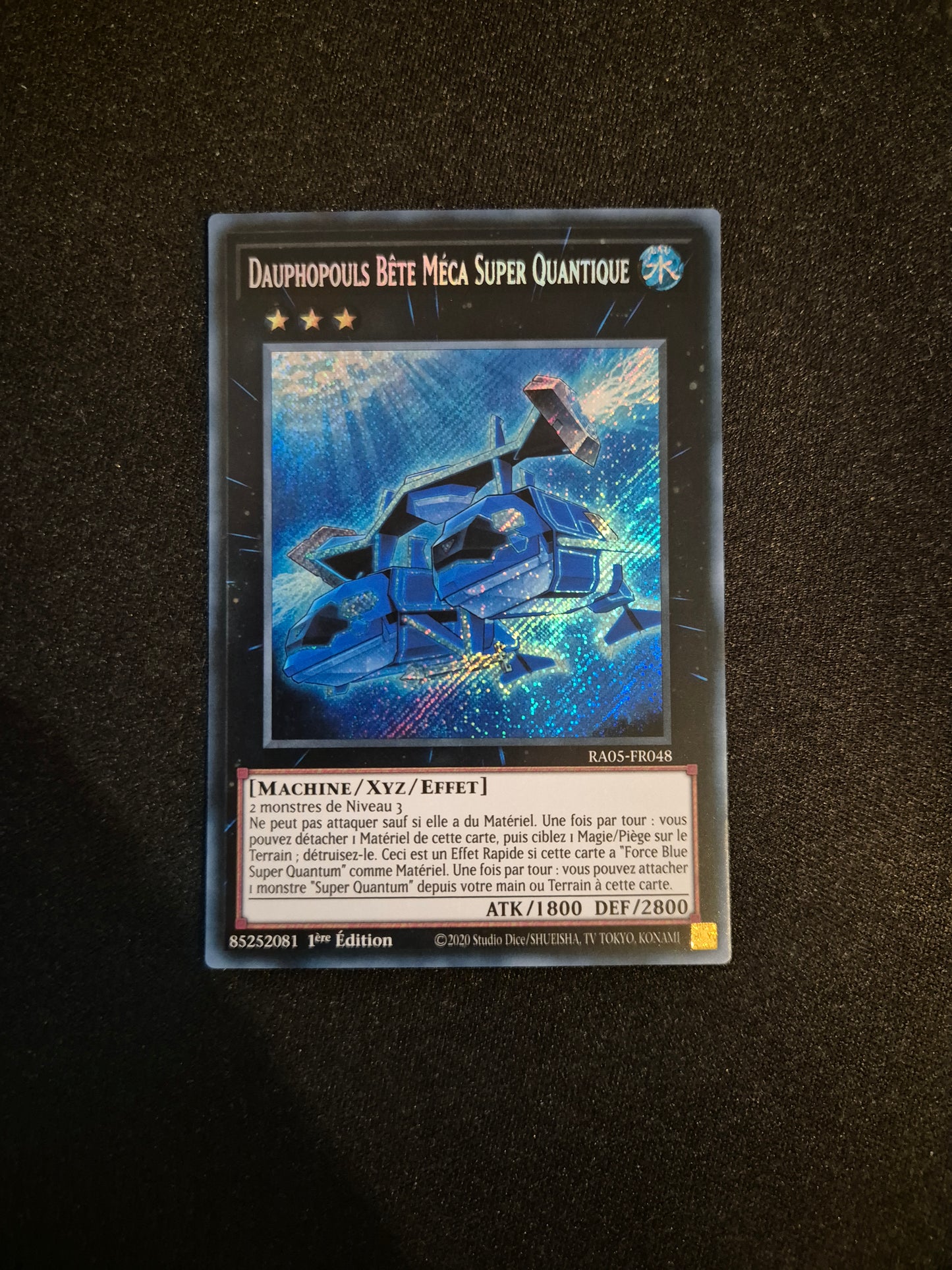 Carte Yu-Gi-Oh! Dauphopouls Bête Méca Super Quantique Secret Rare RA05-FR048