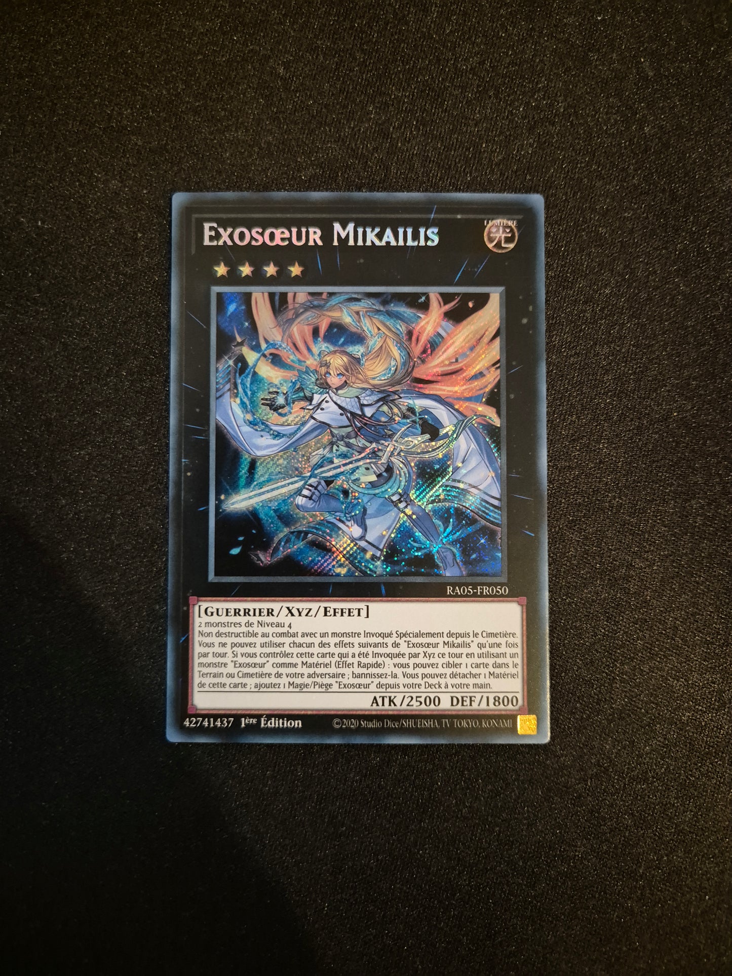Carte Yu-Gi-Oh! Exosoeur Mikailis Secret Rare RA05-FR050
