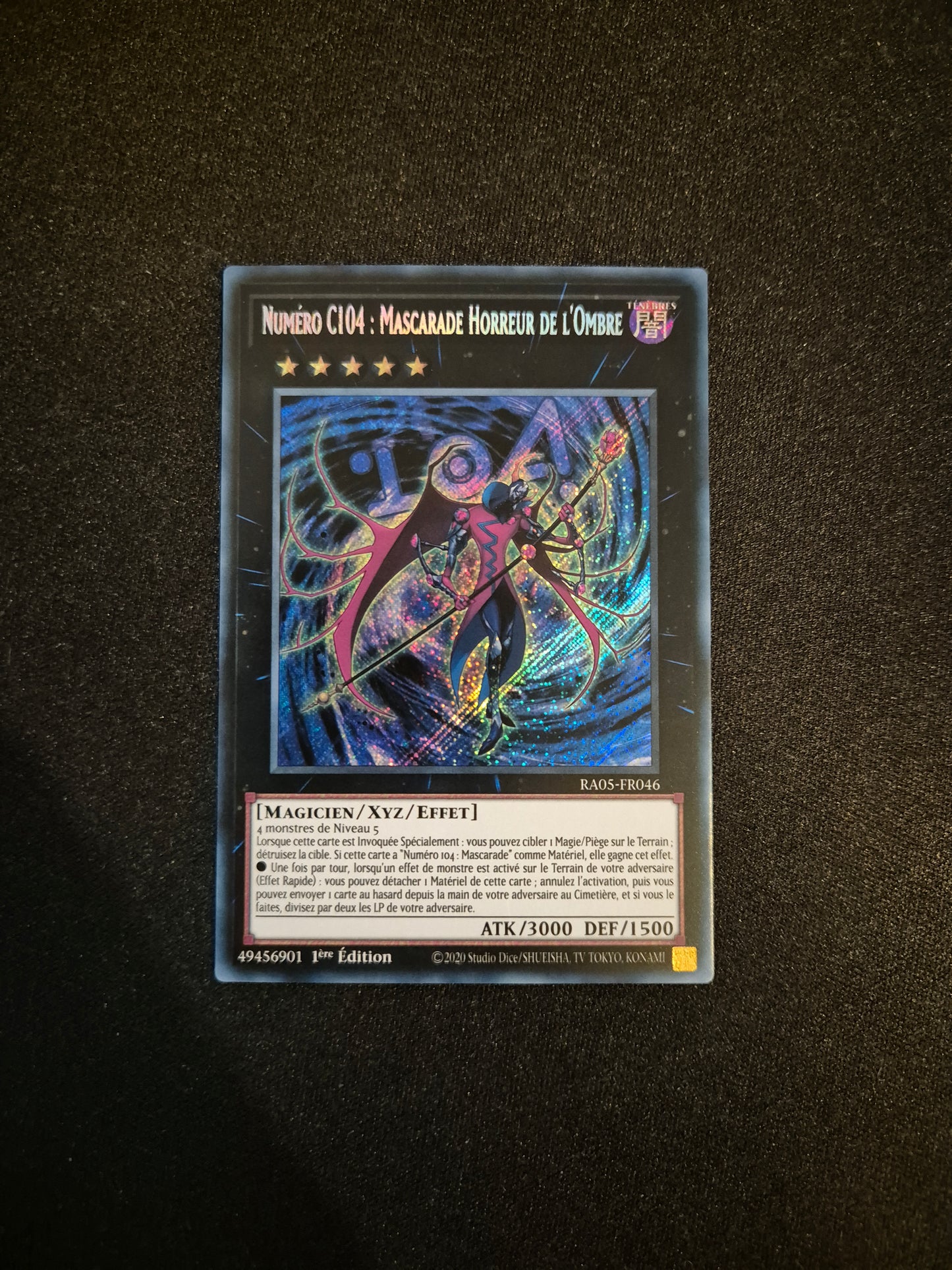 Carte Yu-Gi-Oh! Numéro C104 Mascarade Horreur de l'Ombre Secret Rare RA05-FR046