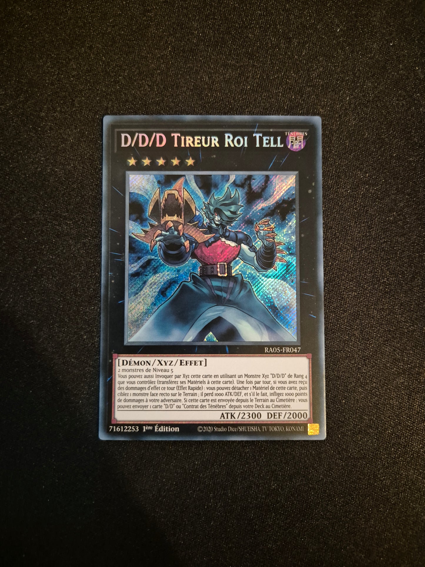 Carte Yu-Gi-Oh! D/D/D Tireur Roi Tell Secret Rare RA05-FR047