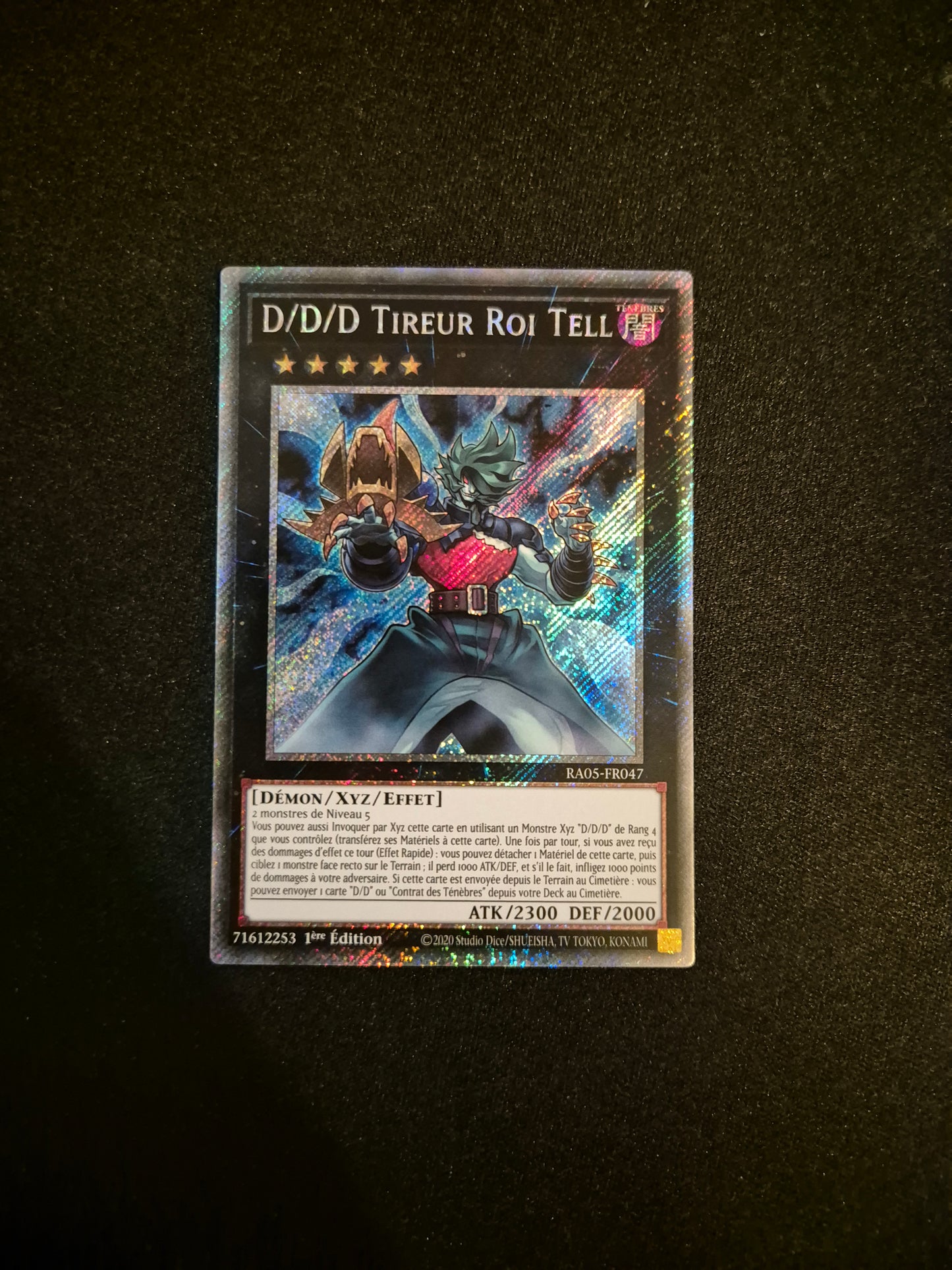 Carte Yu-Gi-Oh! D/D/D Tireur Roi Tell Platinum Secret Rare RA05-FR047