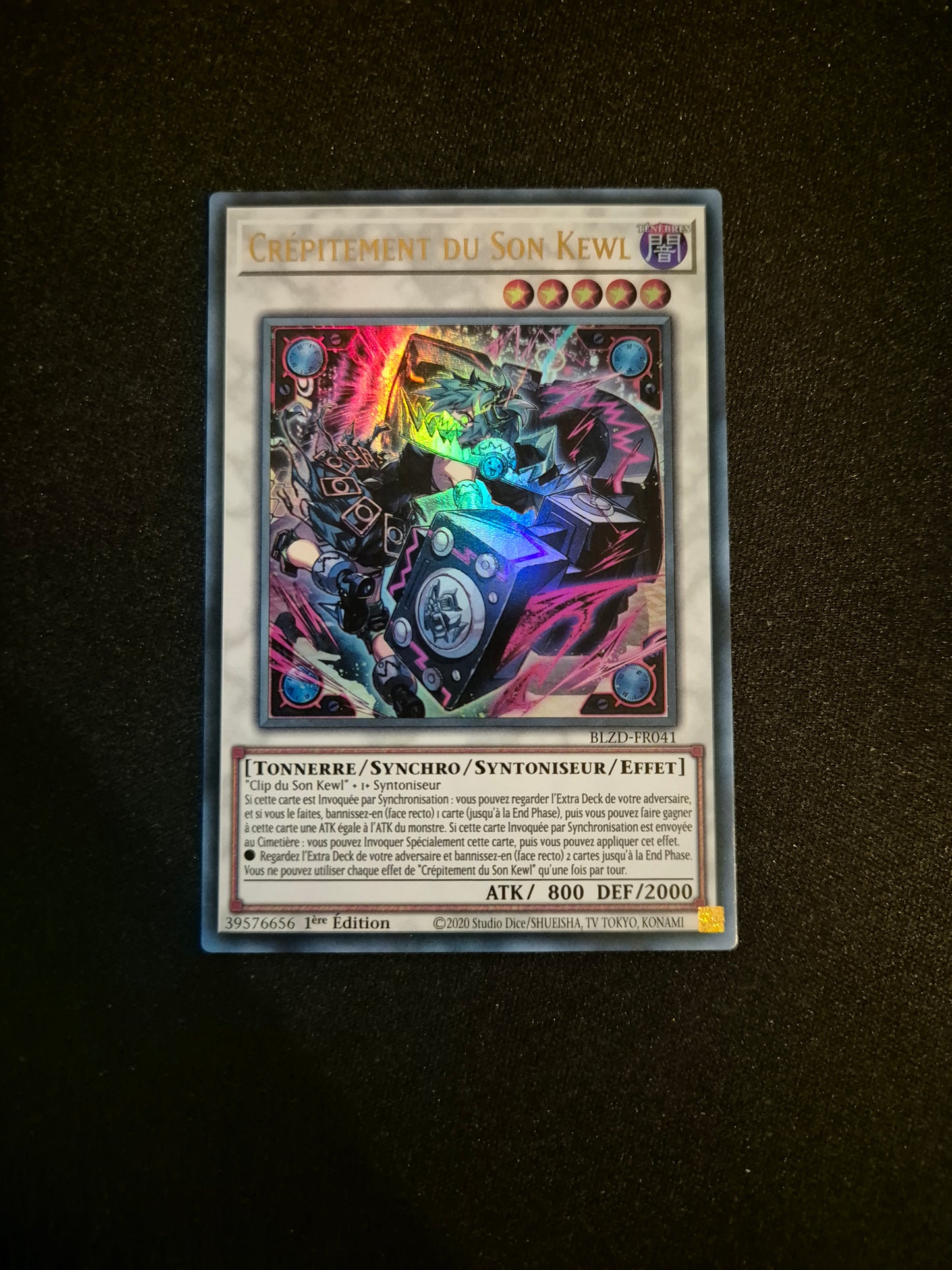 Carte Yu-Gi-Oh! Crépitement du Son Kewl Ultra Rare BLZD-FR041