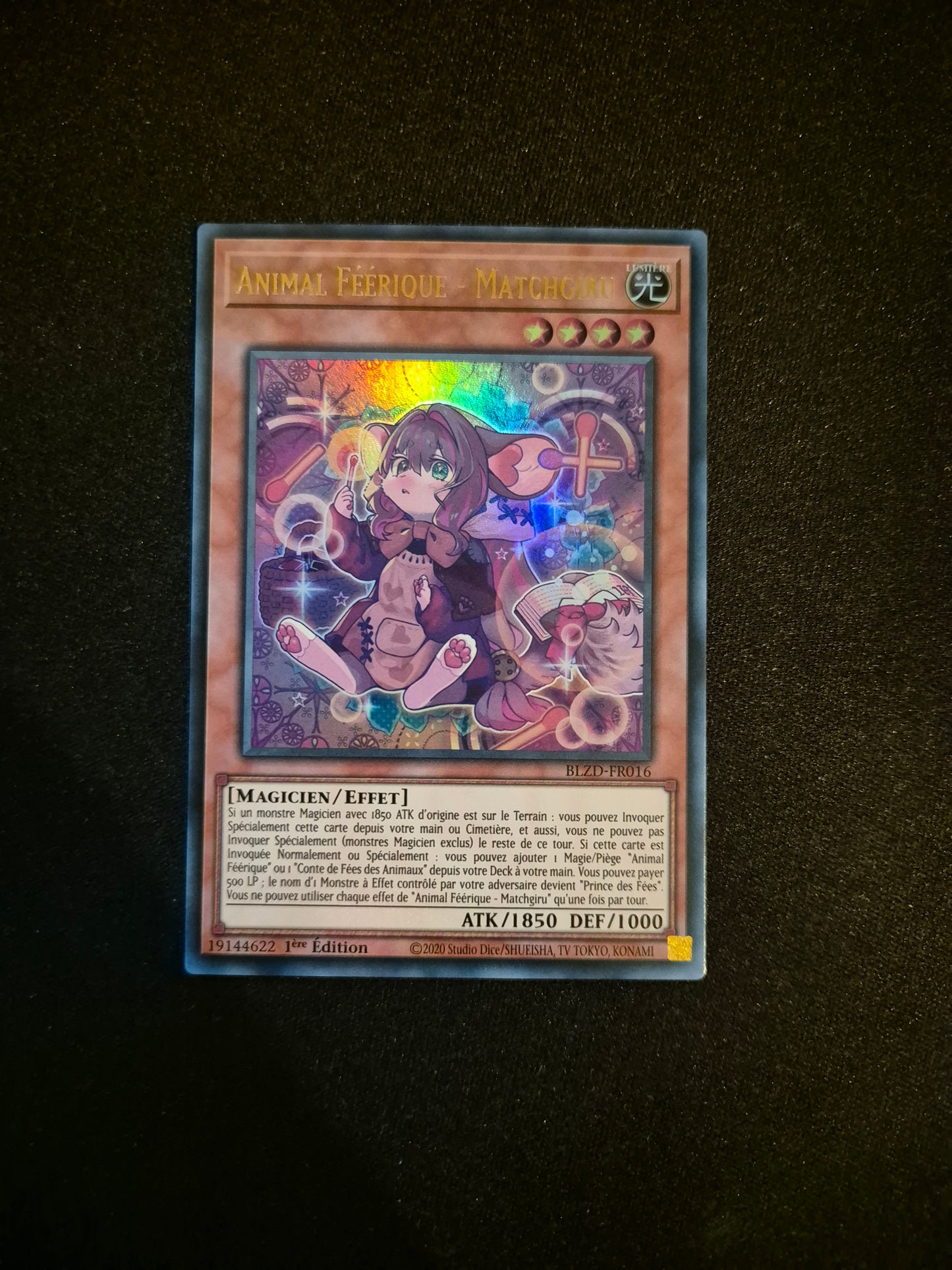 Carte Yu-Gi-Oh! Animal Féérique Matchgiru Ultra Rare BLZD-FR016