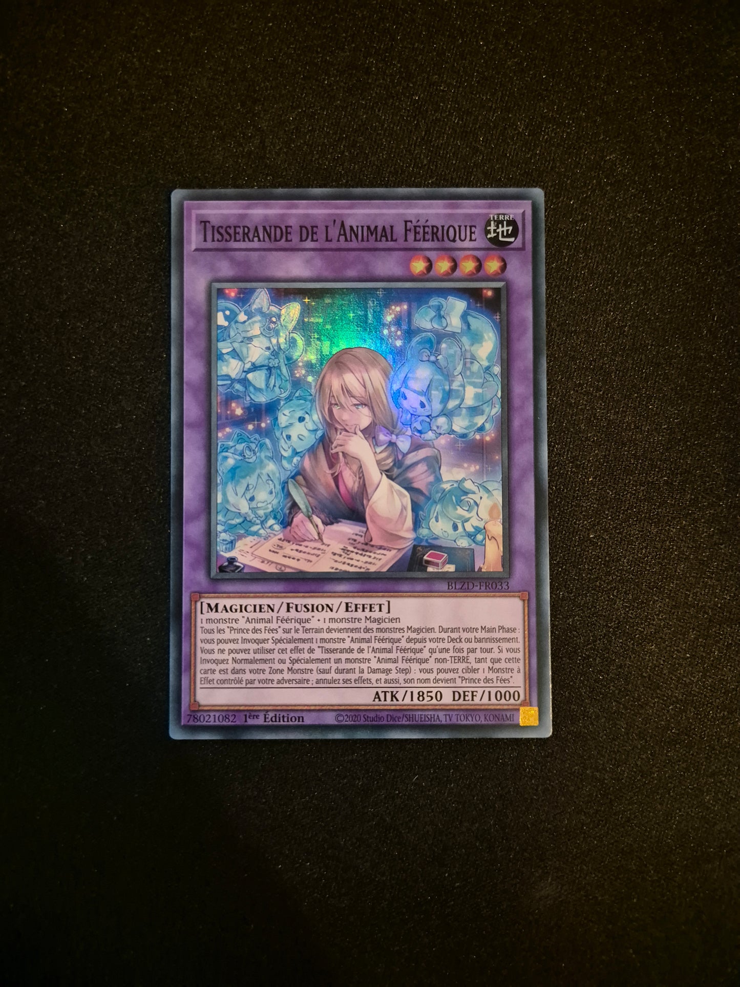 Carte Yu-Gi-Oh! Tisserande de l'Animal Féérique Super Rare BLZD-FR033