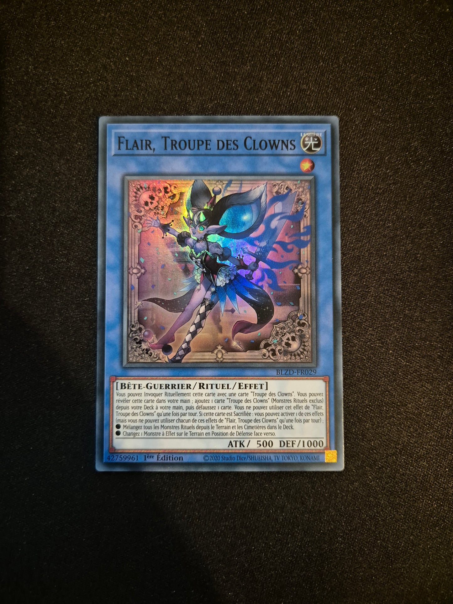 Carte Yu-Gi-Oh! Flair Troupe des Clowns Super Rare BLZD-FR029