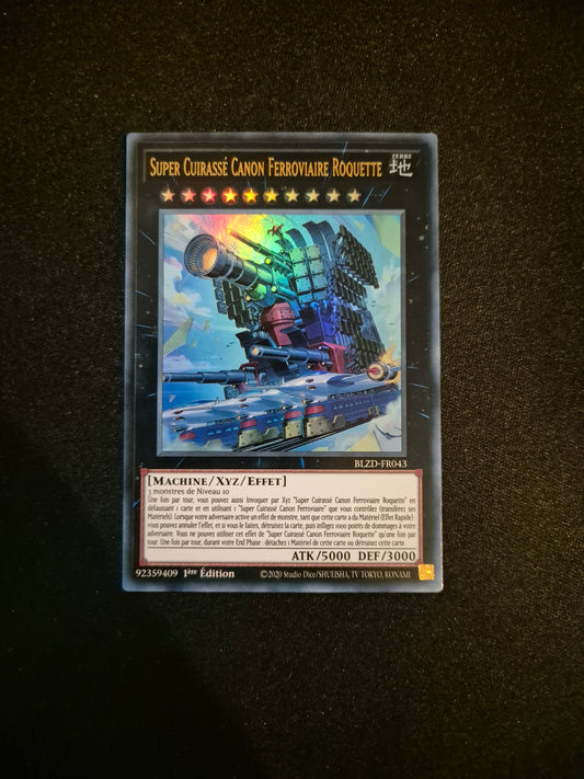 Carte Yu-Gi-Oh! Super Cuirassé Canon Ferroviaire Roquette Ultra Rare BLZD-FR043