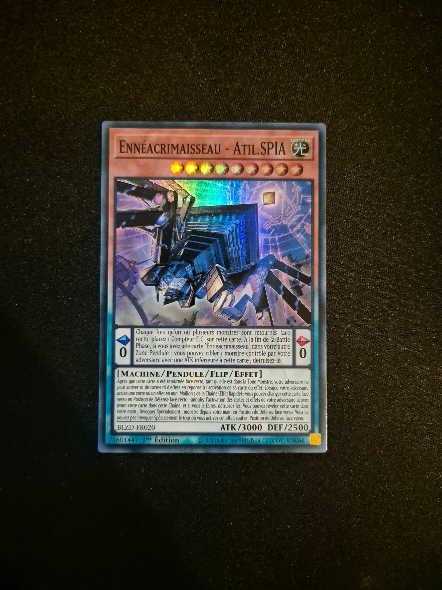 Carte Yu-Gi-Oh! Ennéacrimaisseau Atil.Spia Super Rare BLZD-FR020