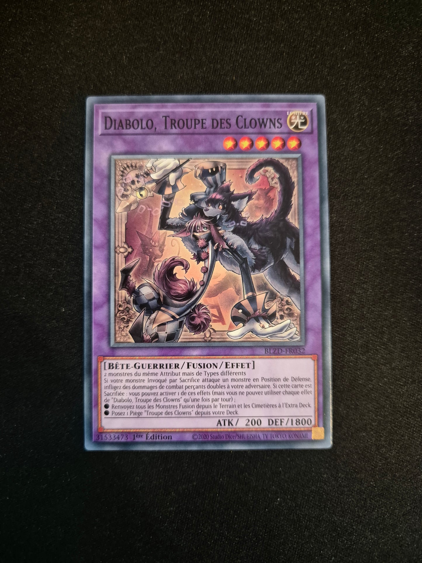 Carte Yu-Gi-Oh! Diabolo Troupe des Clowns BLZD-FR032
