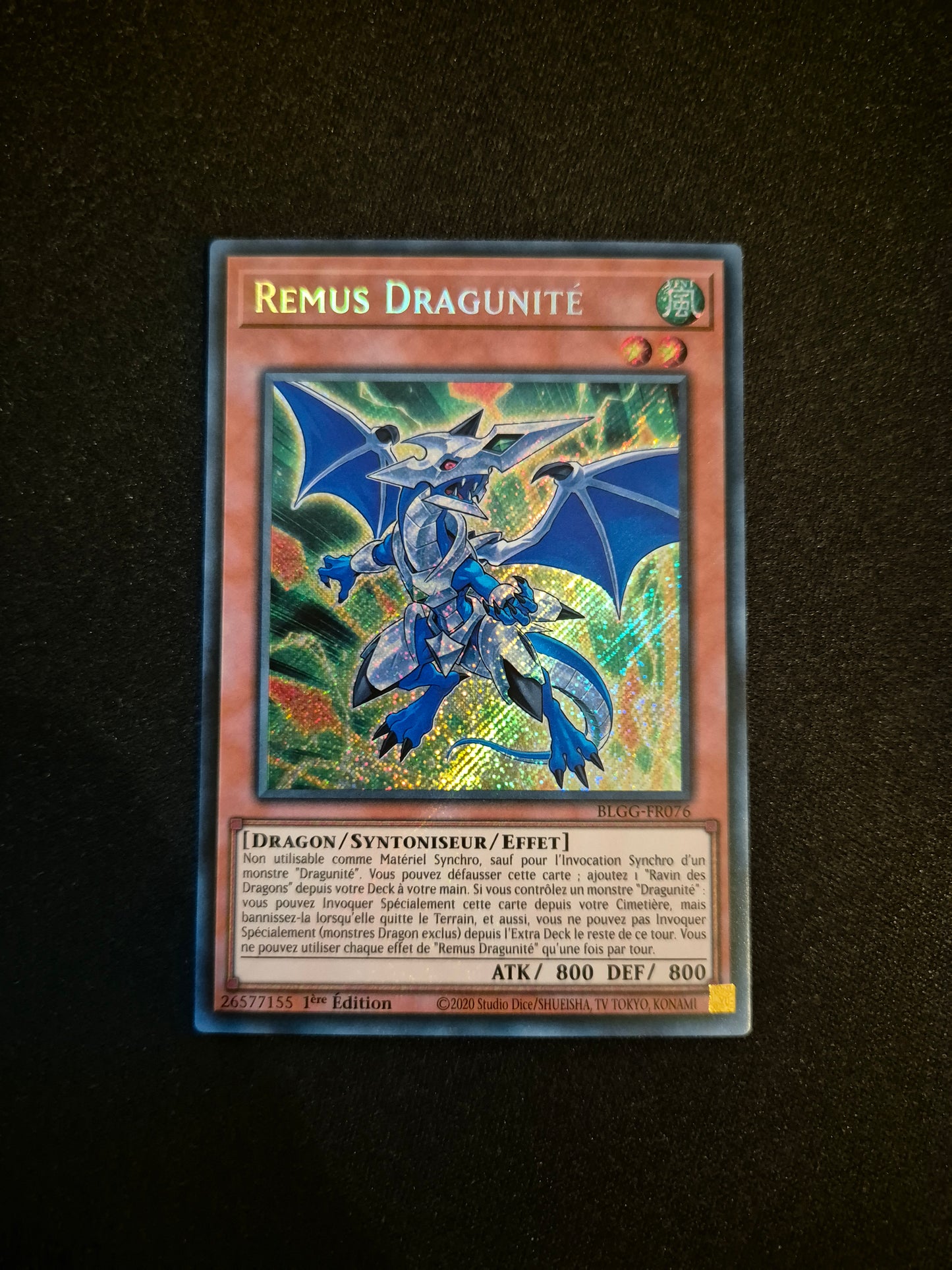 Carte Yu-Gi-Oh! Remus Dragunité Secret Rare BLGG-FR076