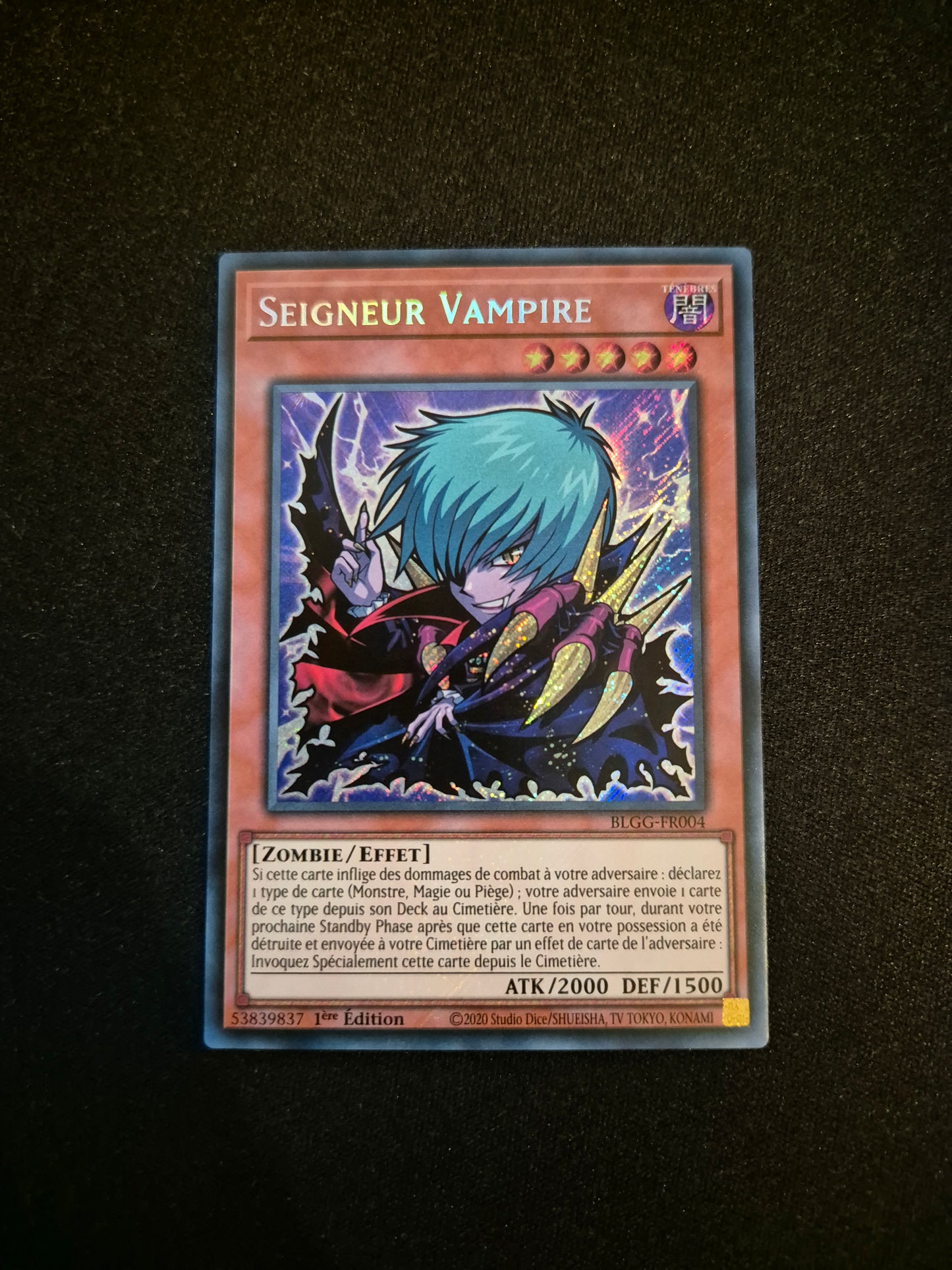 Carte Yu-Gi-Oh! Seigneur Vampire Secret Rare BLGG-FR004