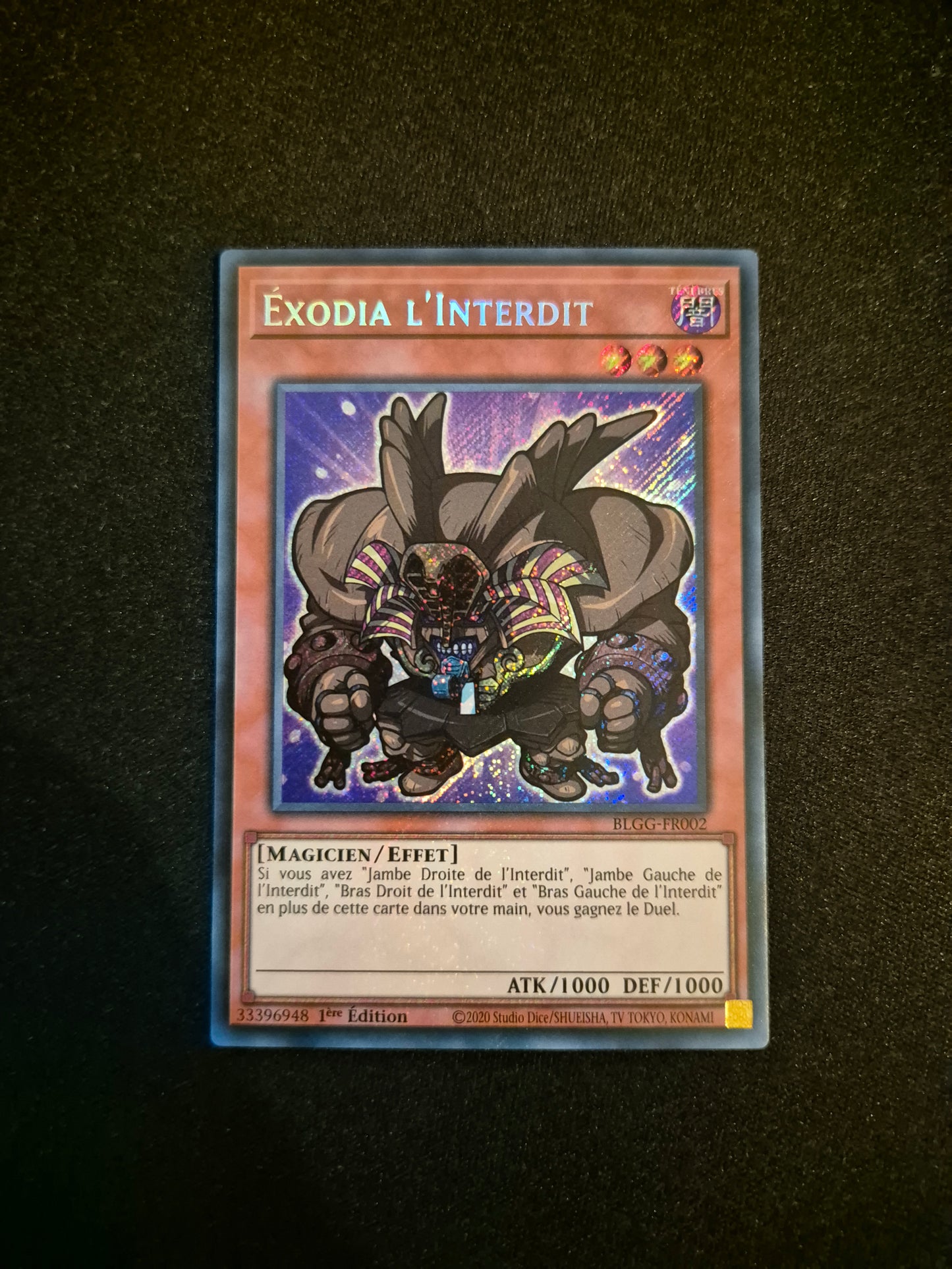 Carte Yu-Gi-Oh! Exodia l'Interdit Secret Rare BLGG-FR002