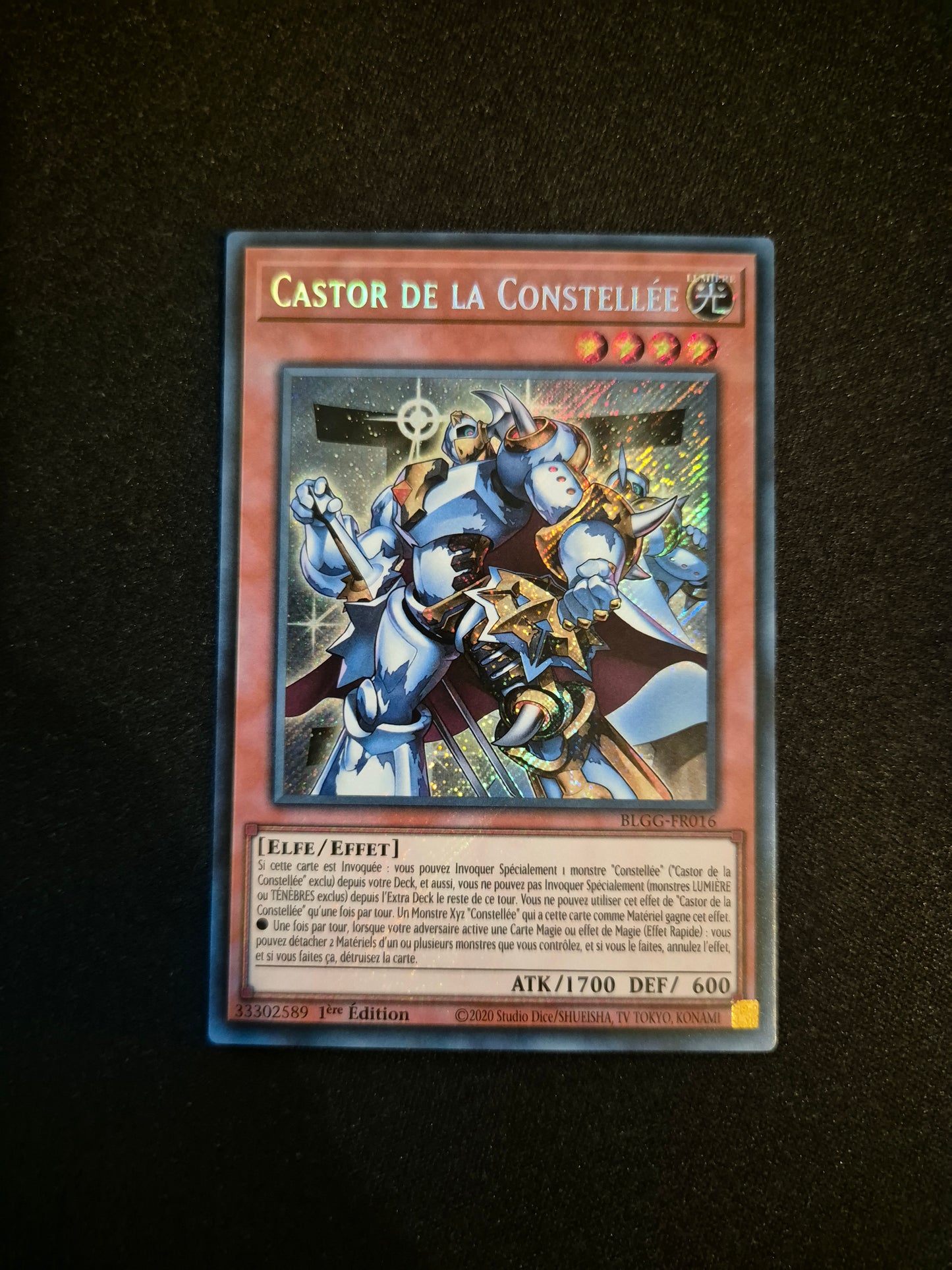 Carte Yu-Gi-Oh! Castor de la Constellée Secret Rare BLGG-FR016