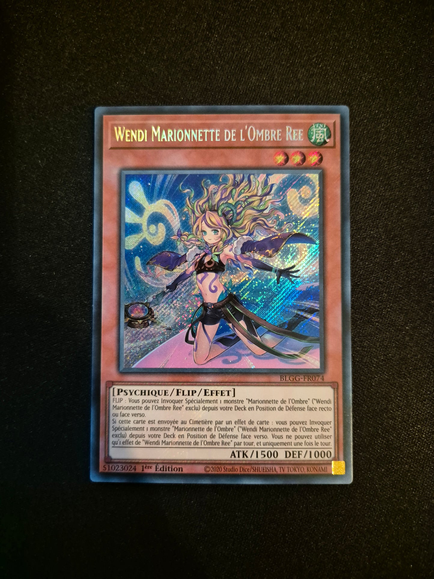Carte Yu-Gi-Oh! Wendy Marionnette de l'Ombre Ree Secret Rare BLGG-FR074