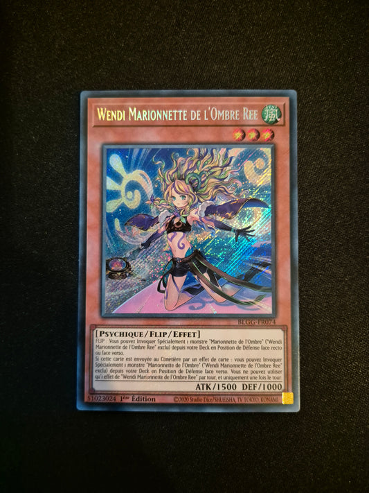 Carte Yu-Gi-Oh! Wendy Marionnette de l'Ombre Ree Secret Rare BLGG-FR074