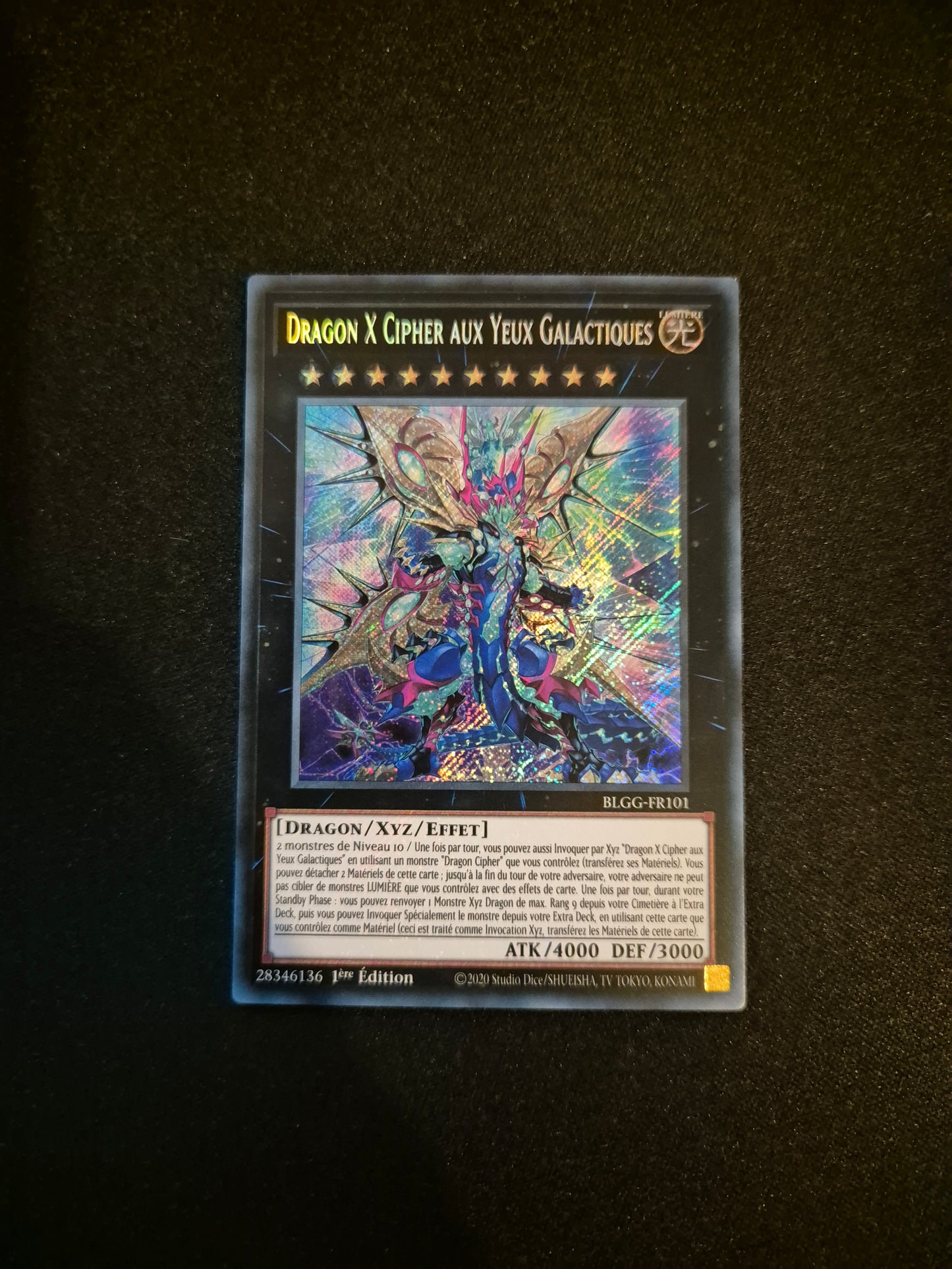 Carte Yu-Gi-Oh! Dragon X Cipher aux Yeux Galactiques Secret Rare BLGG-FR101