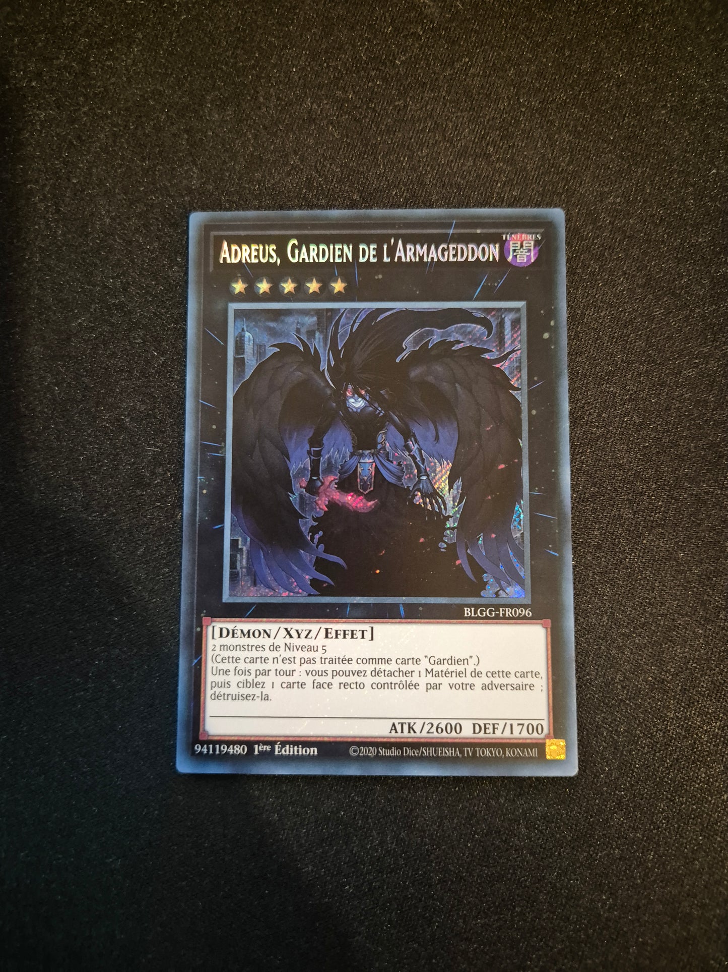 Carte Yu-Gi-Oh! Adreus Gardien de l'Armageddon Secret Rare BLGG-FR096