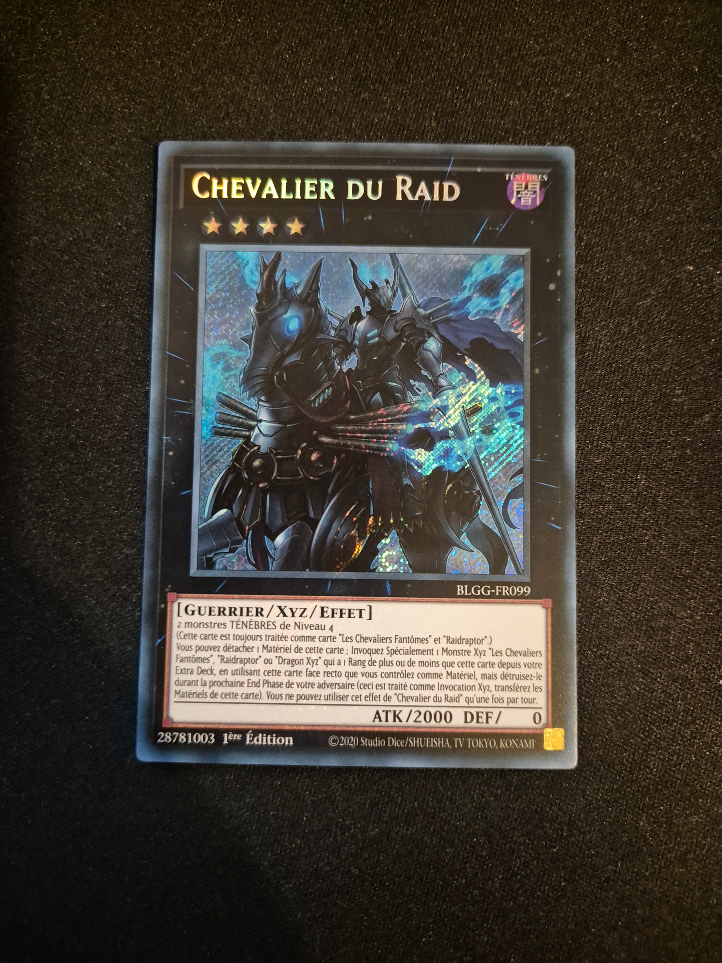 Carte Yu-Gi-Oh! Chevalier du Raid Secret Rare BLGG-FR099