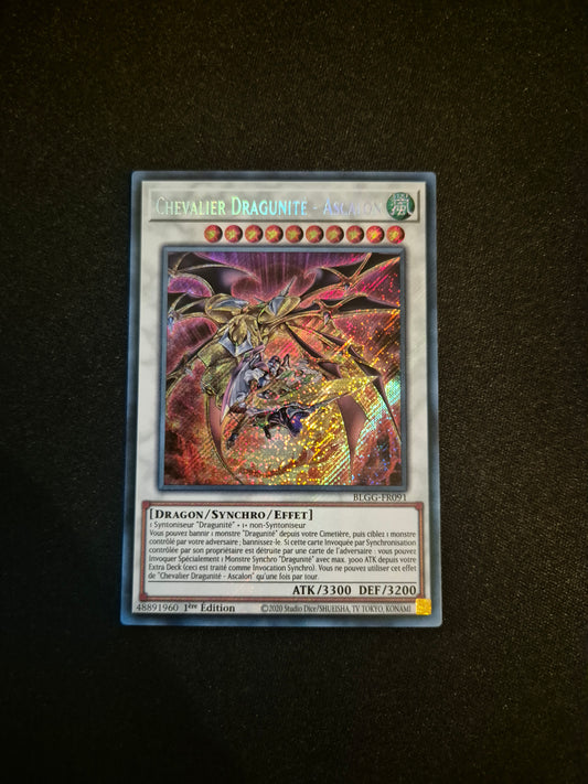 Carte Yu-Gi-Oh! Chevalier Dragunité Ascalon Secret Rare BLGG-FR091