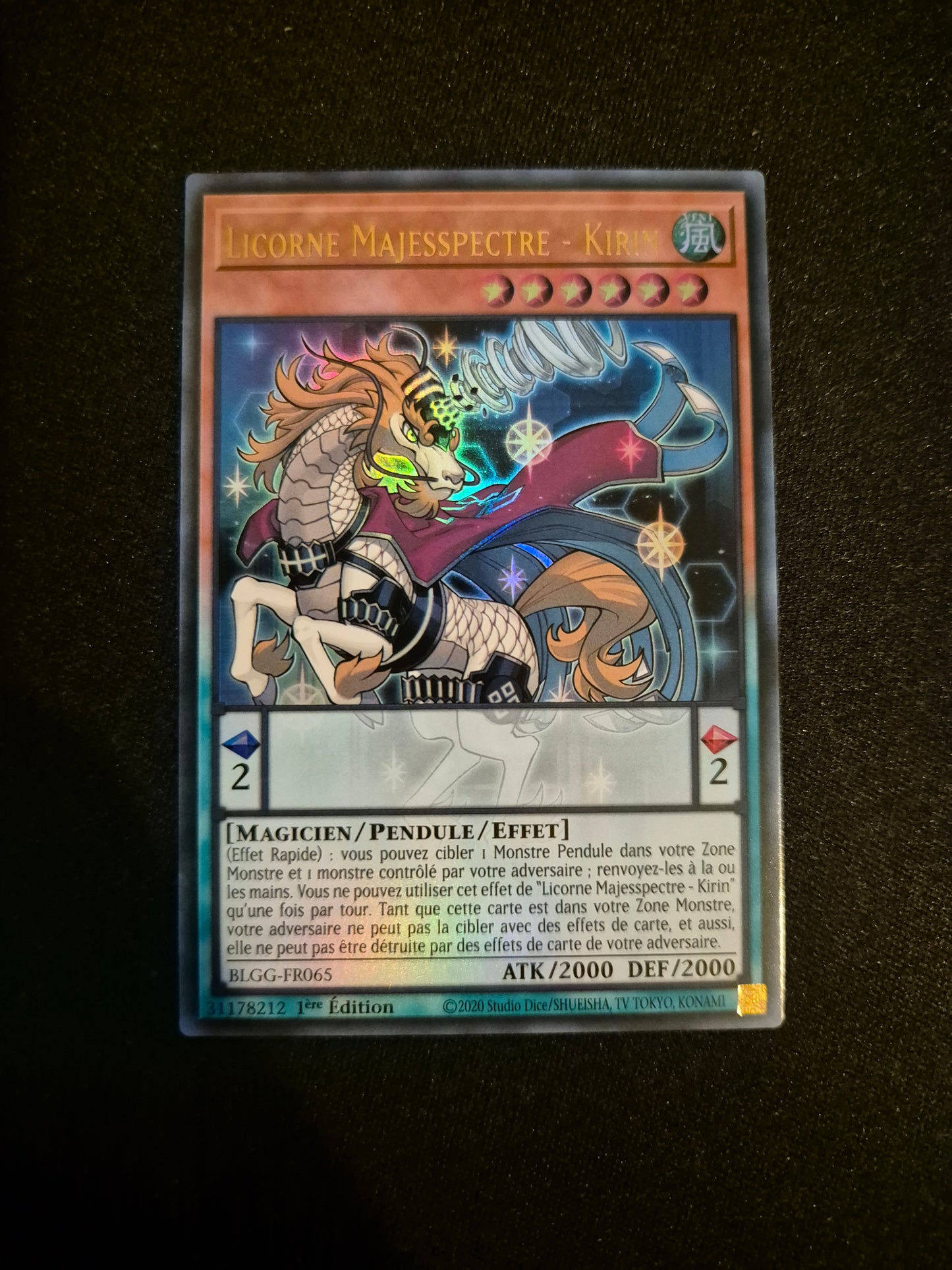 Carte Yu-Gi-Oh! Licorne Majesspectre Kirin Ultra Rare BLGG-FR065