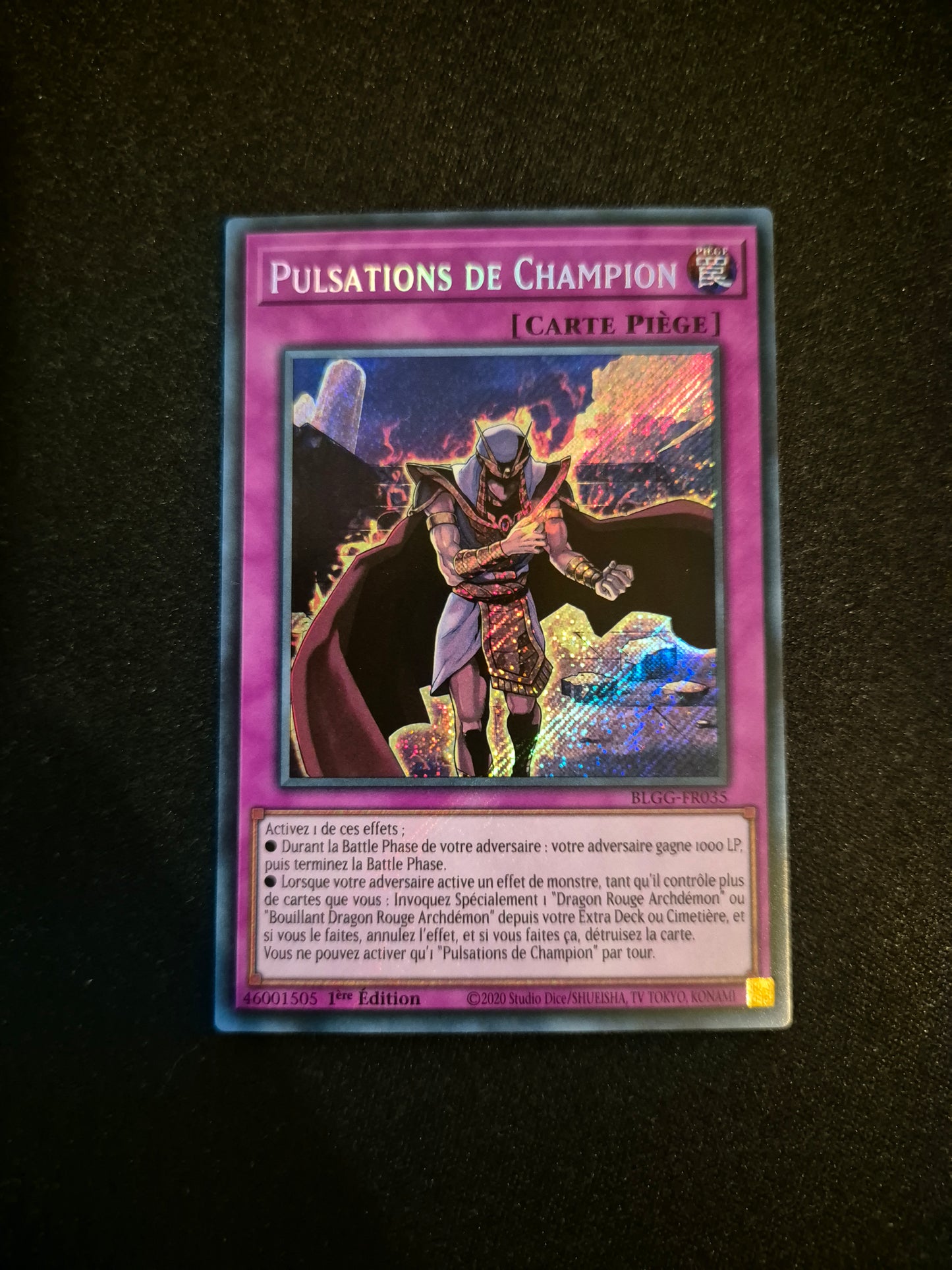 Carte Yu-Gi-Oh! Pulsations de Champion Secret Rare BLGG-FR035