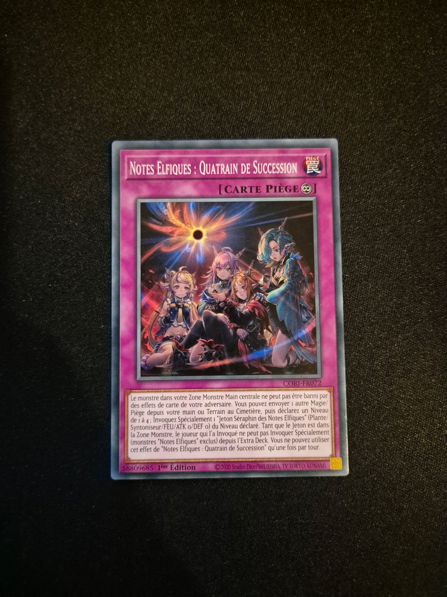 Carte Yu-Gi-Oh! Notes Elfiques Quatrain de Succession CORI-FR072