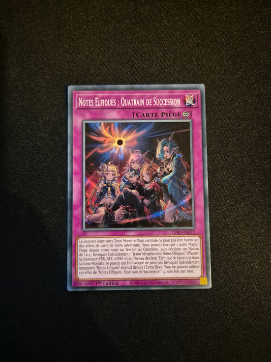 Carte Yu-Gi-Oh! Notes Elfiques Quatrain de Succession CORI-FR072