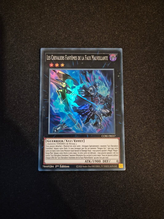 Carte Yu-Gi-Oh! Les Chevaliers Fantômes de la Faux Malveillante Super Rare CORI-FR037