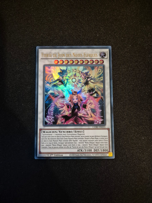 Carte Yu-Gi-Oh! Fierté de Juin des Notes Elfiques Ultra Rare CORI-FR035