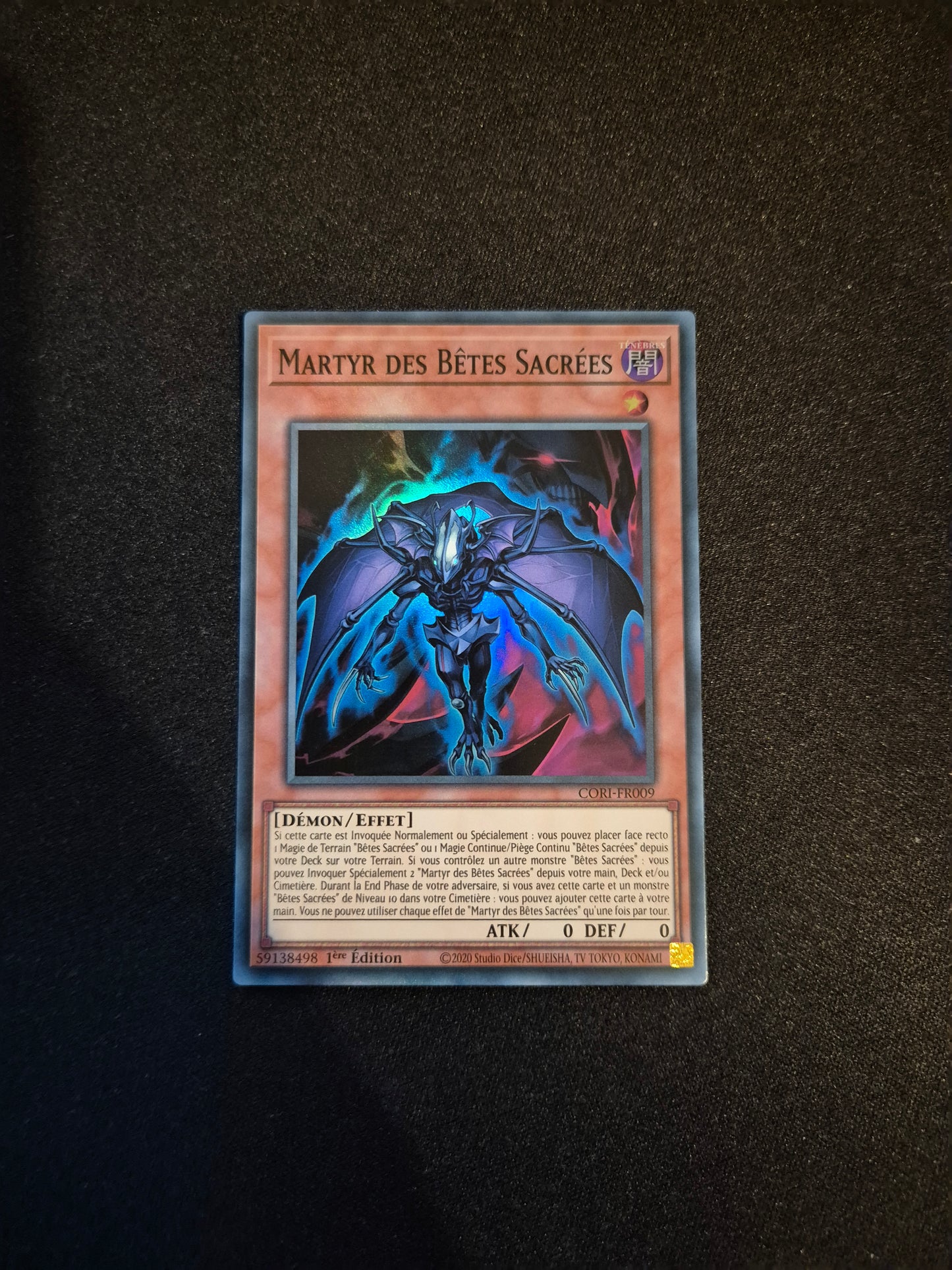 Carte Yu-Gi-Oh! Martyr des Bêtes Sacrées Super Rare CORI-FR009