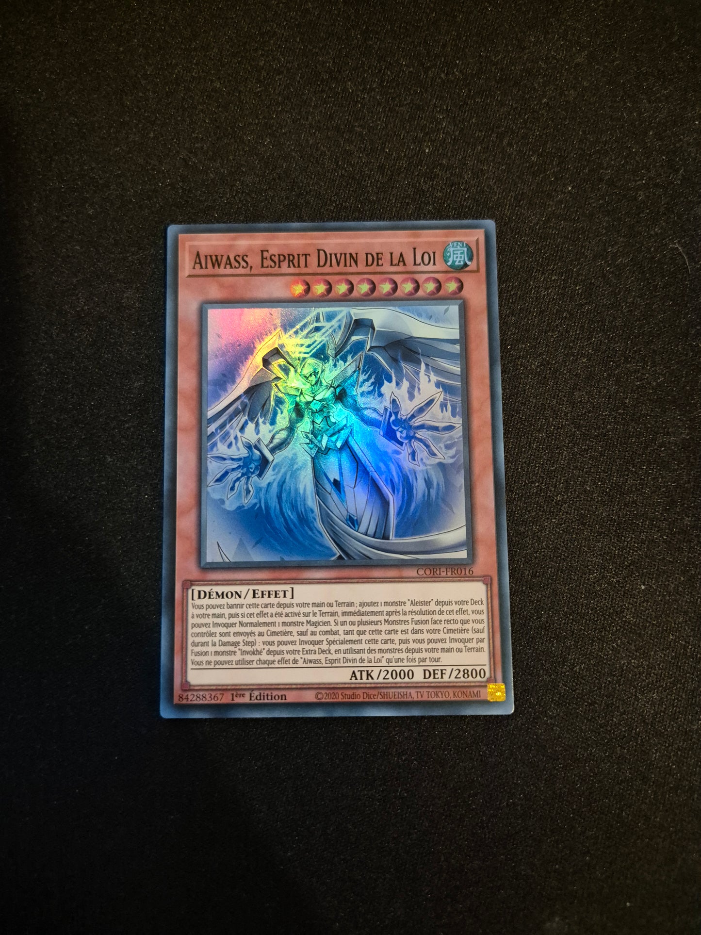 Carte Yu-Gi-Oh! Aiwass Esprit Divin de la Loi Super Rare CORI-FR016