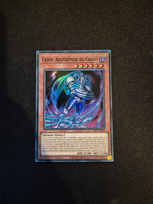 Carte Yu-Gi-Oh! Crâne Archdémon du Chaos Super Rare CORI-FR002