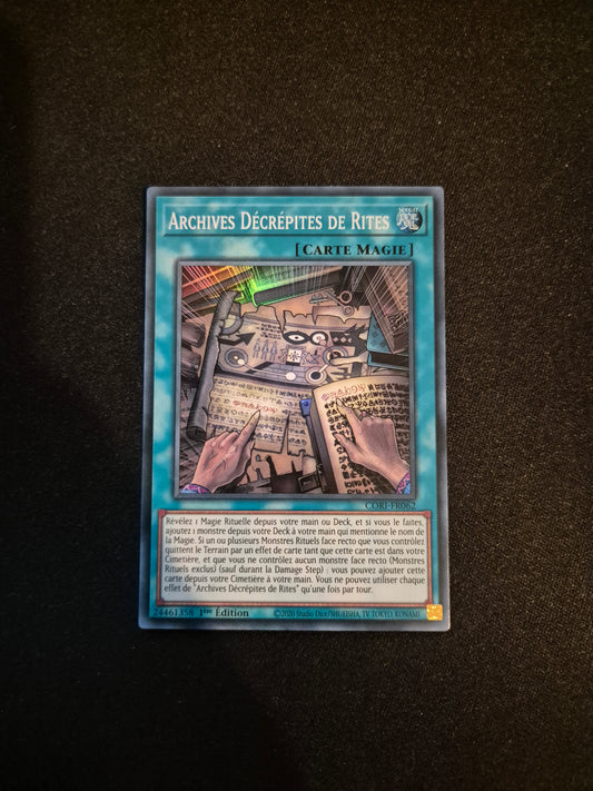 Carte Yu-Gi-Oh! Archives Décrépites de Rites Super Rare CORI-FR062