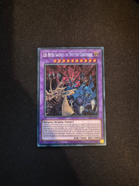 Carte Yu-Gi-Oh! Les bêtes Sacrées du Spectre Chaotique Secret Rare CORI-FR029