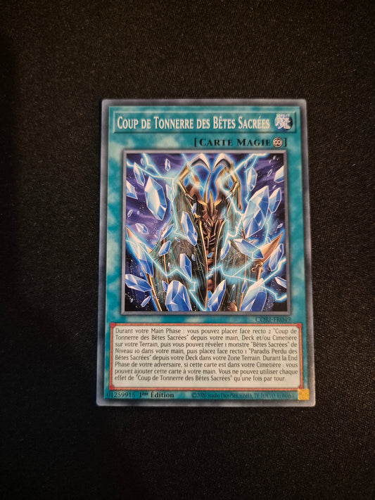 Carte Yu-Gi-Oh! Coup de Tonnerre des Bêtes Sacrées CORI-FR049