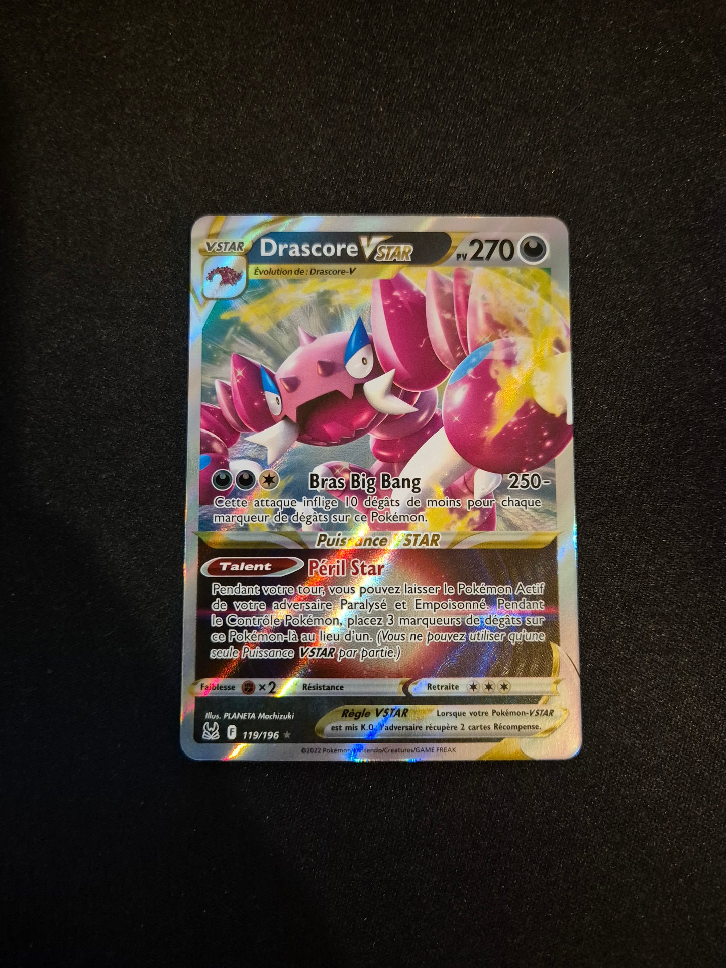 Carte Pokémon Drascore VSTAR 119/196 EB11 Origine Perdue