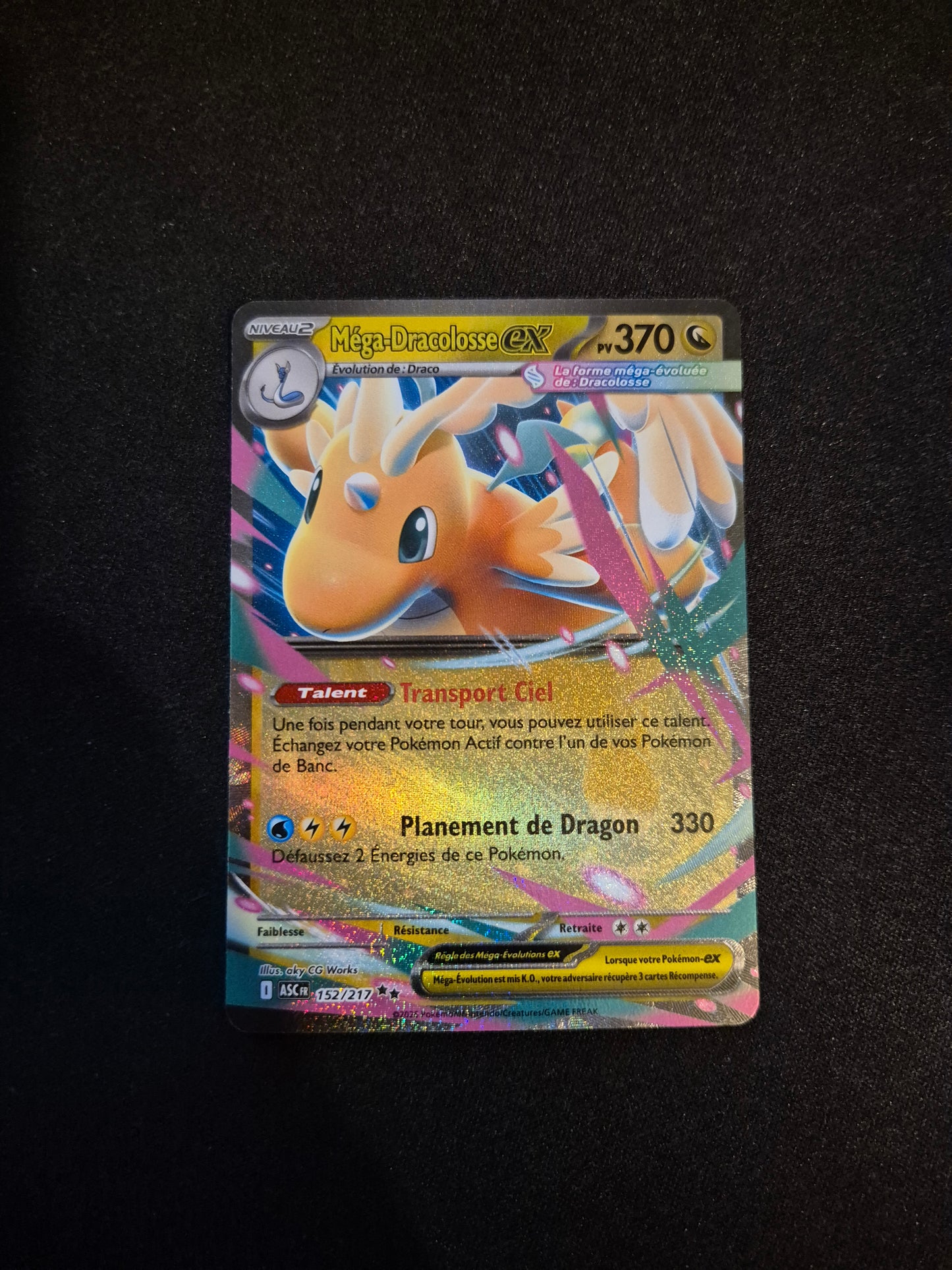 Carte Pokémon Méga-Dracolosse EX 152/217 ME2.5 Héros Transcendants