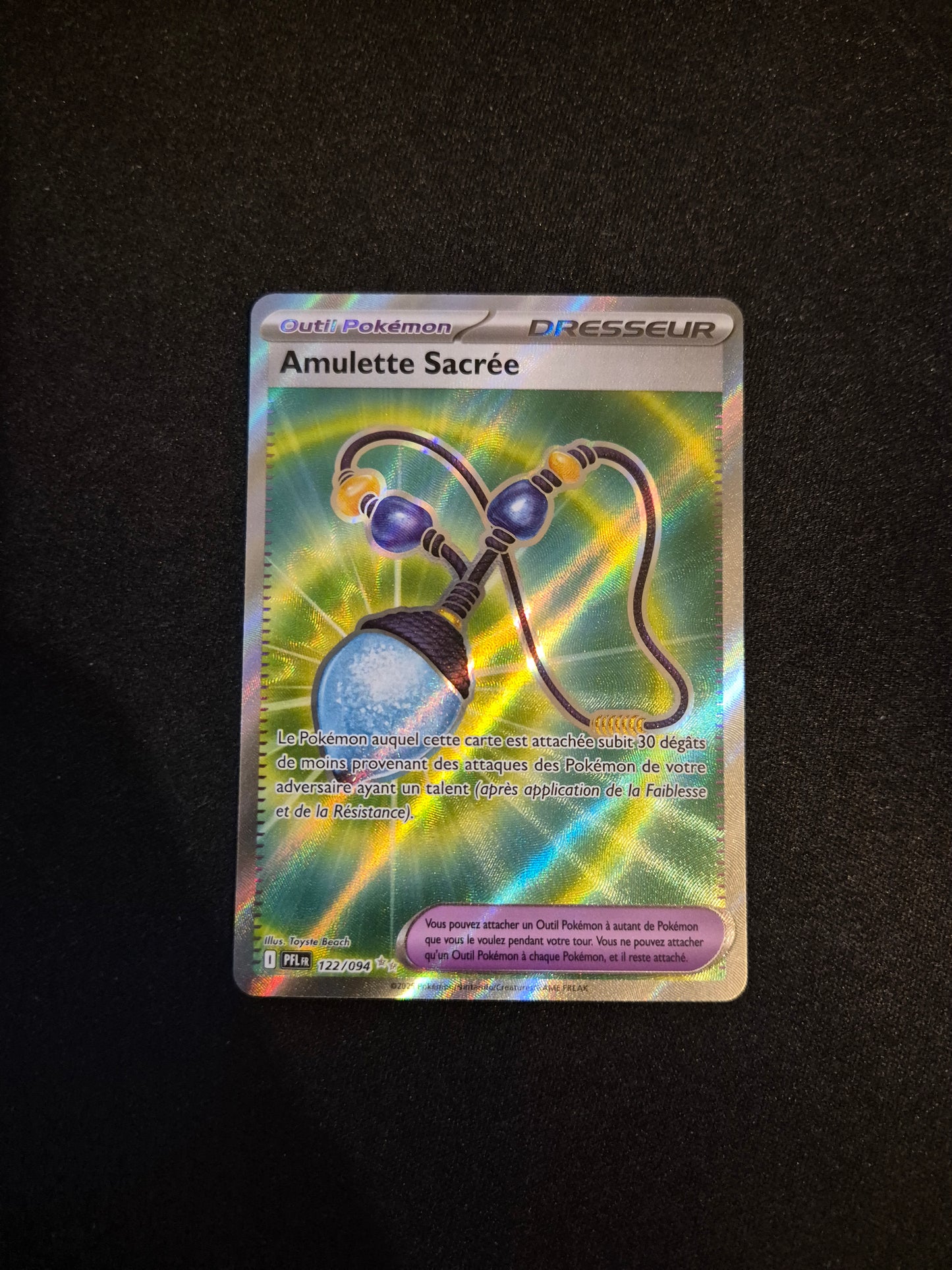 Carte Pokémon Amulette Sacrée Full Art 122/094 ME02 Flammes Fantasmagoriques