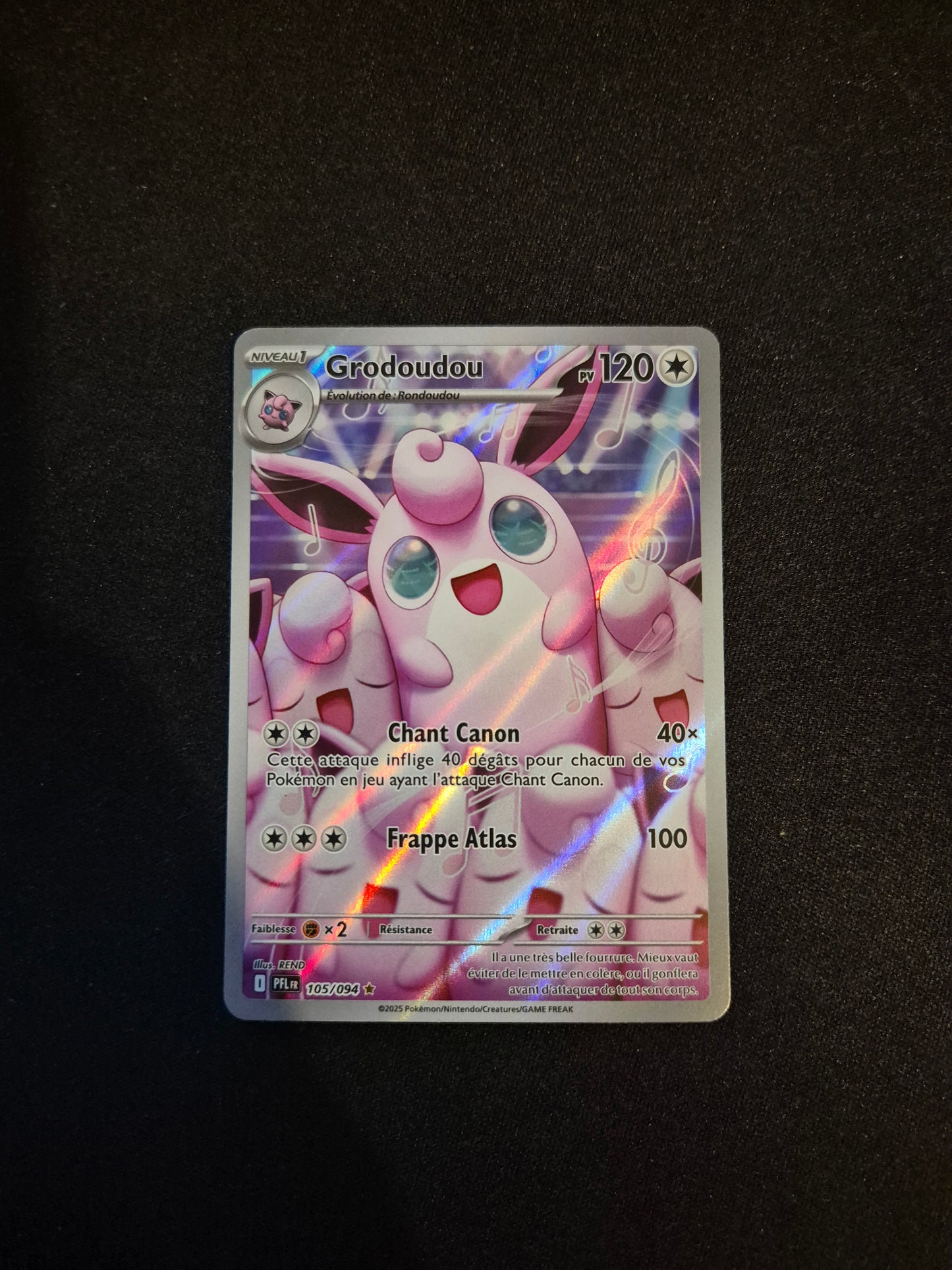 Carte Pokémon Grodoudou Art Rare AR 122/094 ME02 Flammes Fantasmagoriques