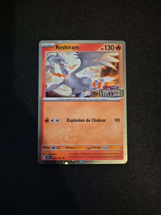 Carte Pokémon Reshiram Promo Stamp 022/142 EV07 Couronne Stellaire