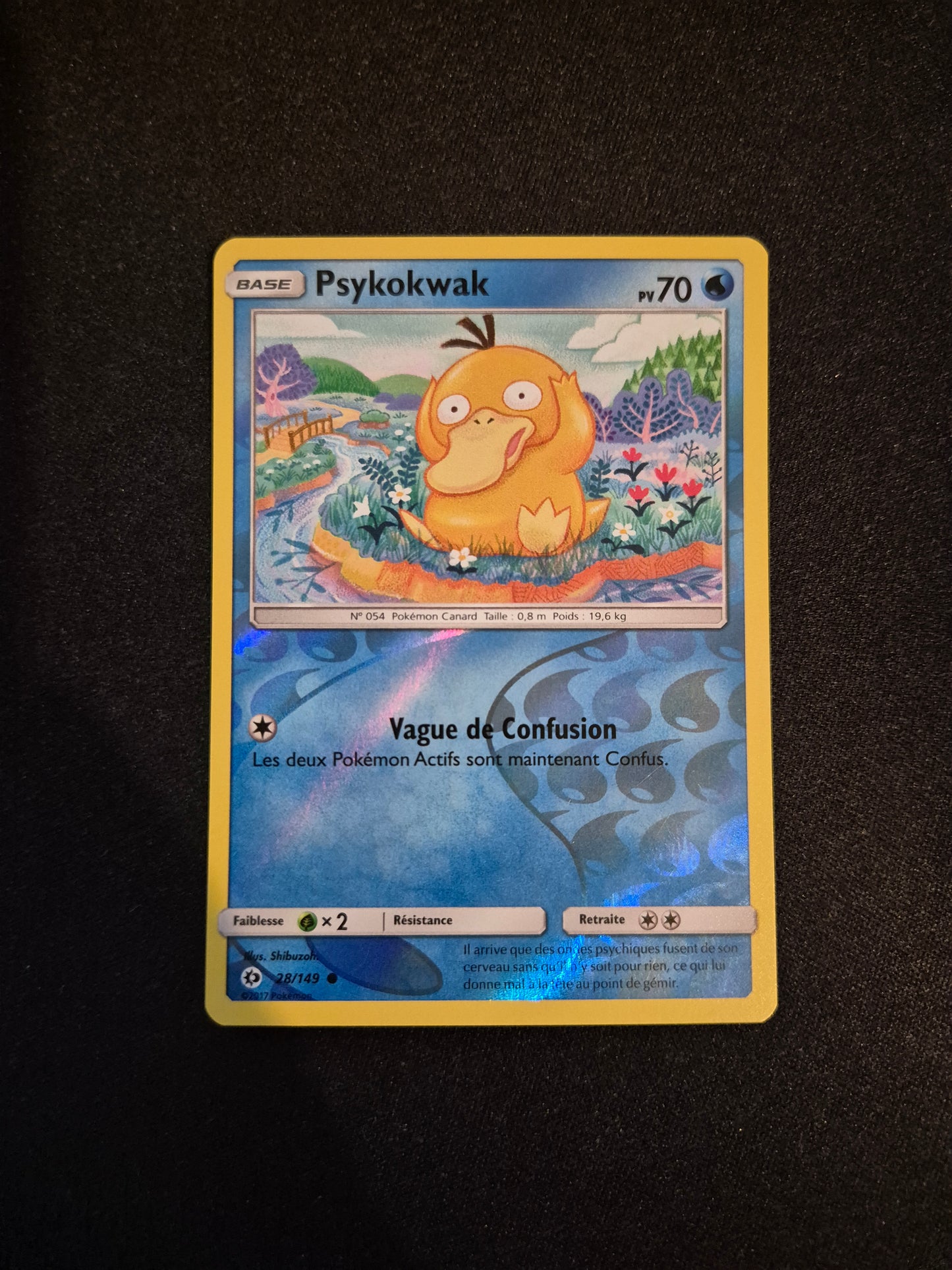 Carte Pokémon Psykokwak Reverse 28/149 Soleil et Lune
