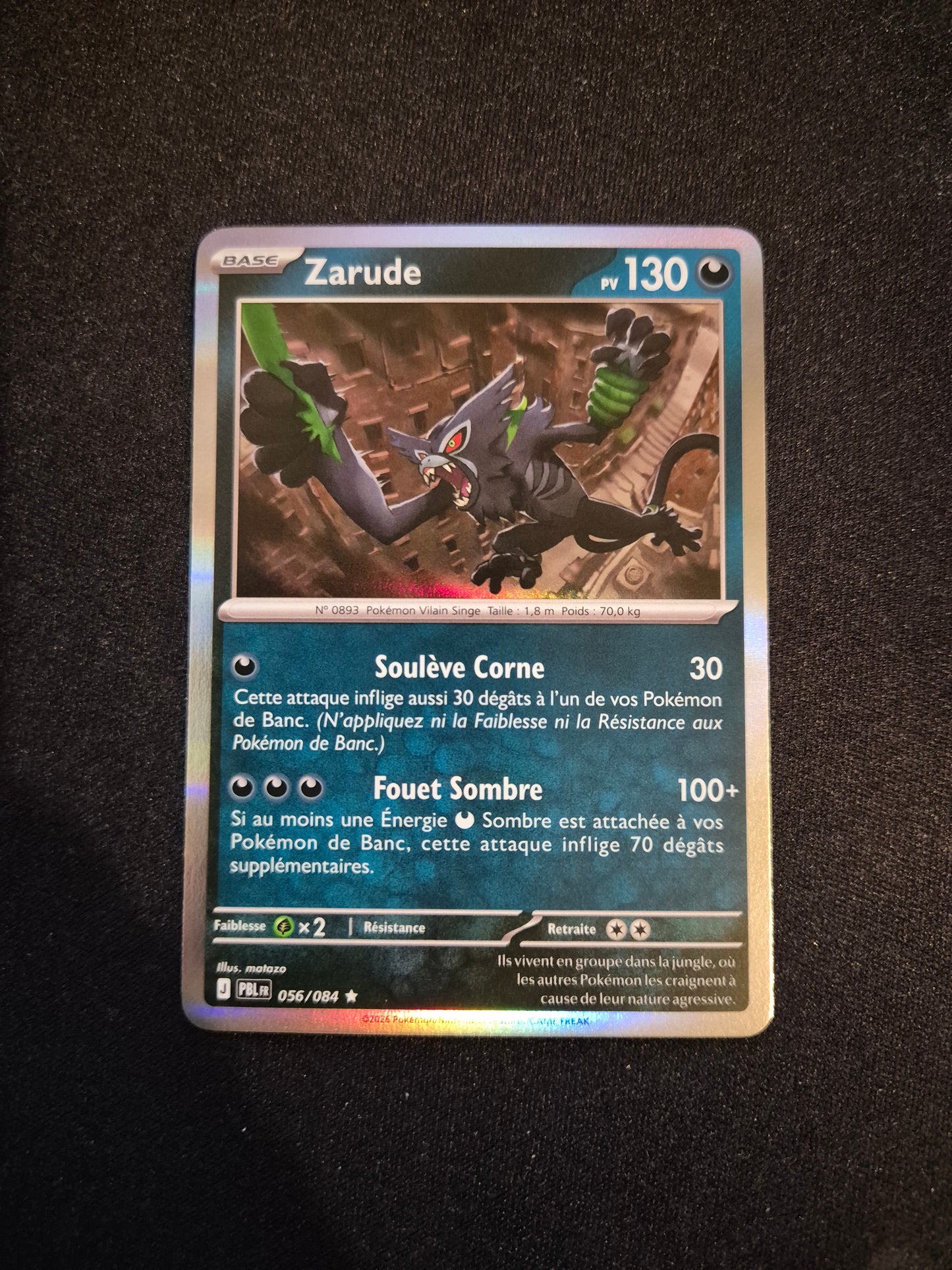 Carte Pokémon Zarude Holo 056/084 ME05 Nuit Noire