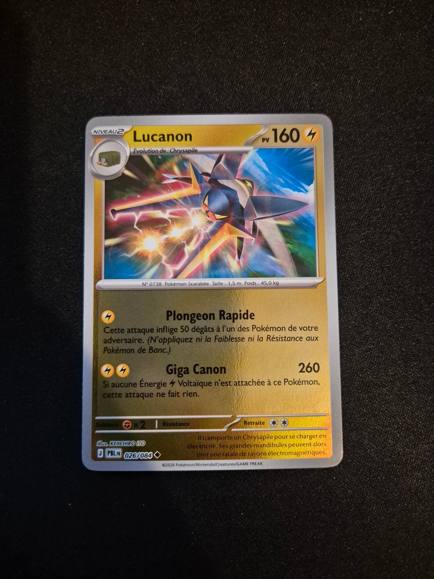 Carte Pokémon Lucanon Reverse 026/084 ME05 Nuit Noire