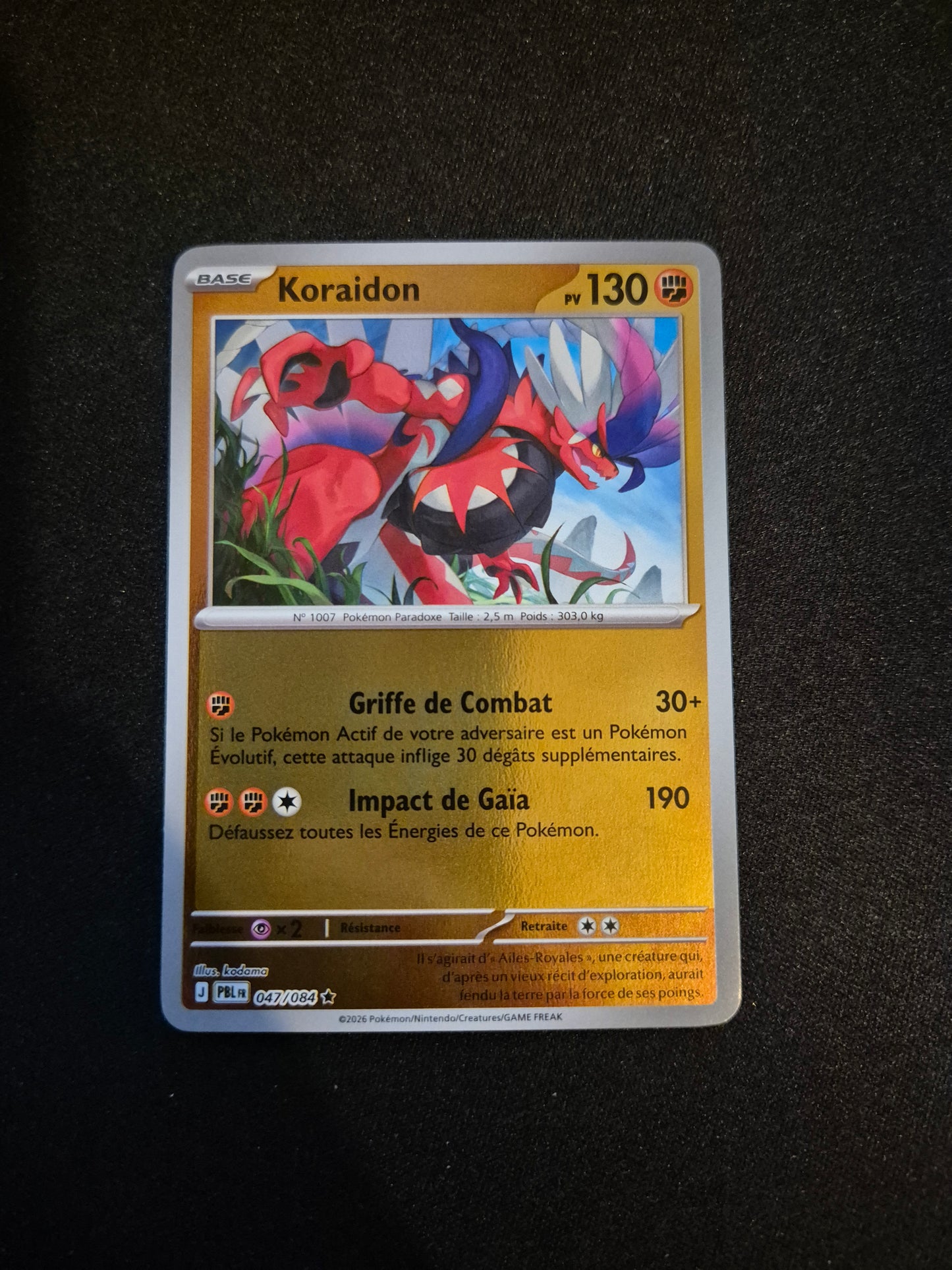 Carte Pokémon Koraidon Reverse 047/084 ME05 Nuit Noire