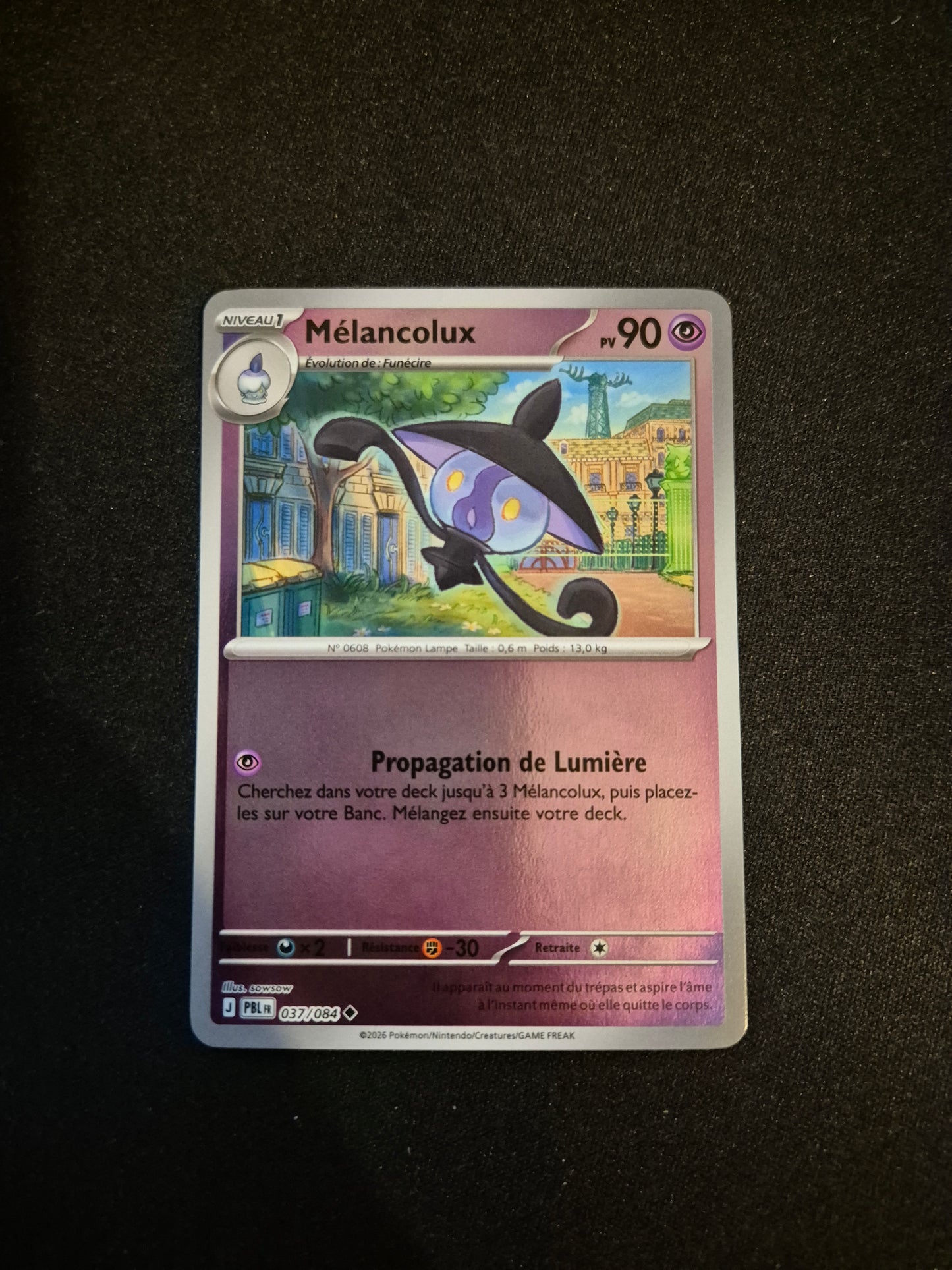 Carte Pokémon Mélancolux Reverse 037/084 ME05 Nuit Noire