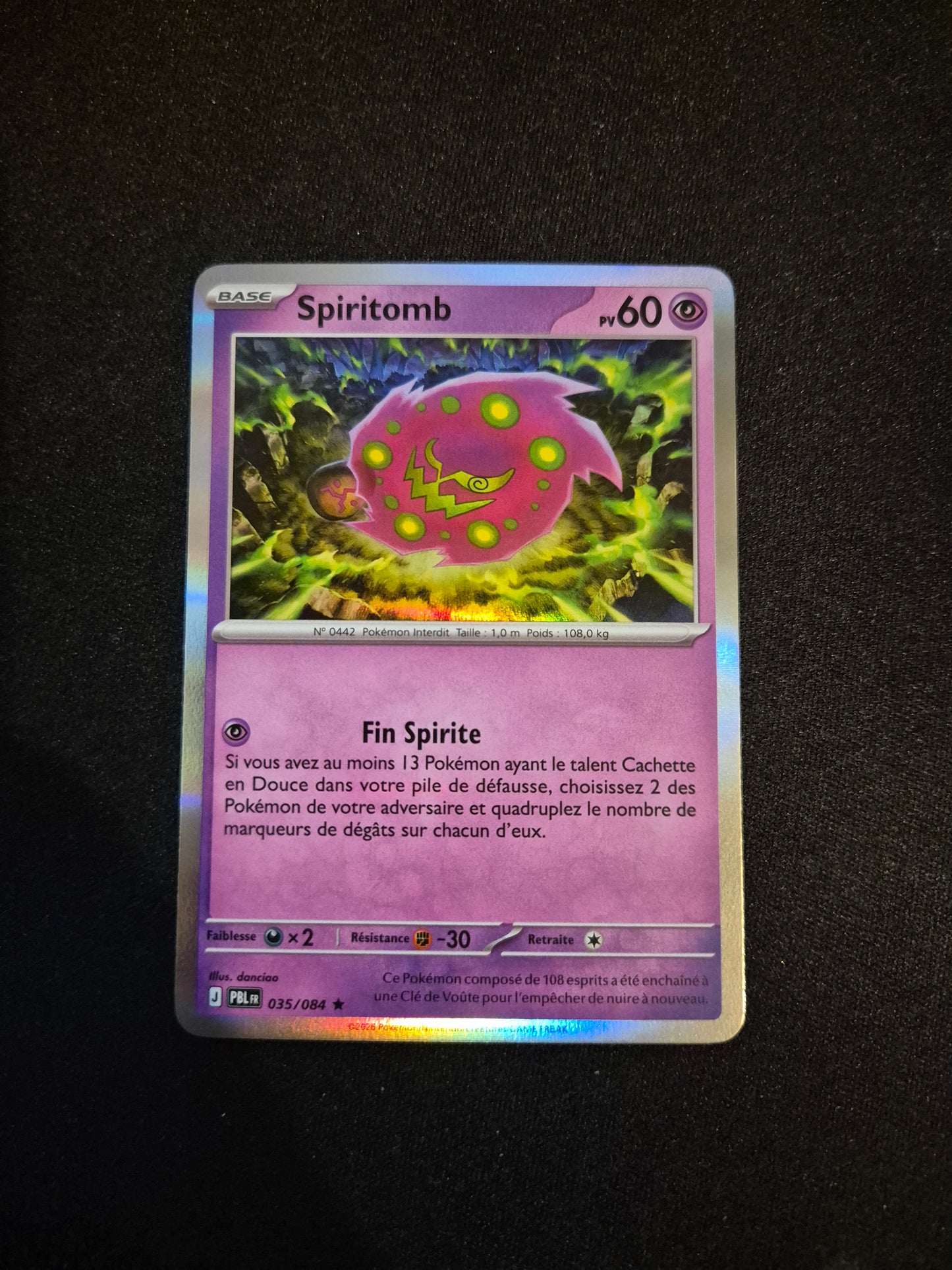 Carte Pokémon Spiritomb Holo 035/084 ME05 Nuit Noire