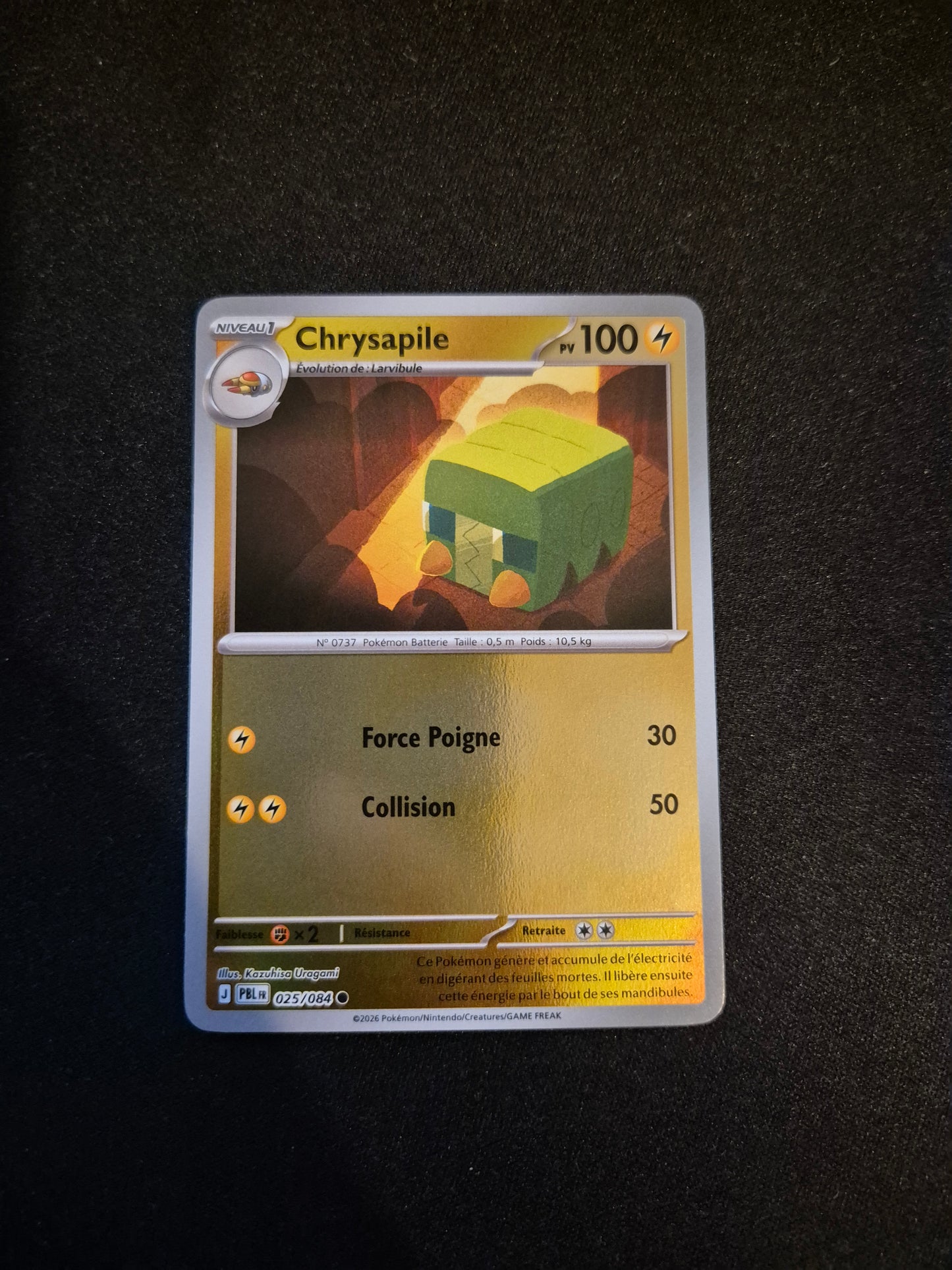 Carte Pokémon Chrysapile Reverse 025/084 ME05 Nuit Noire