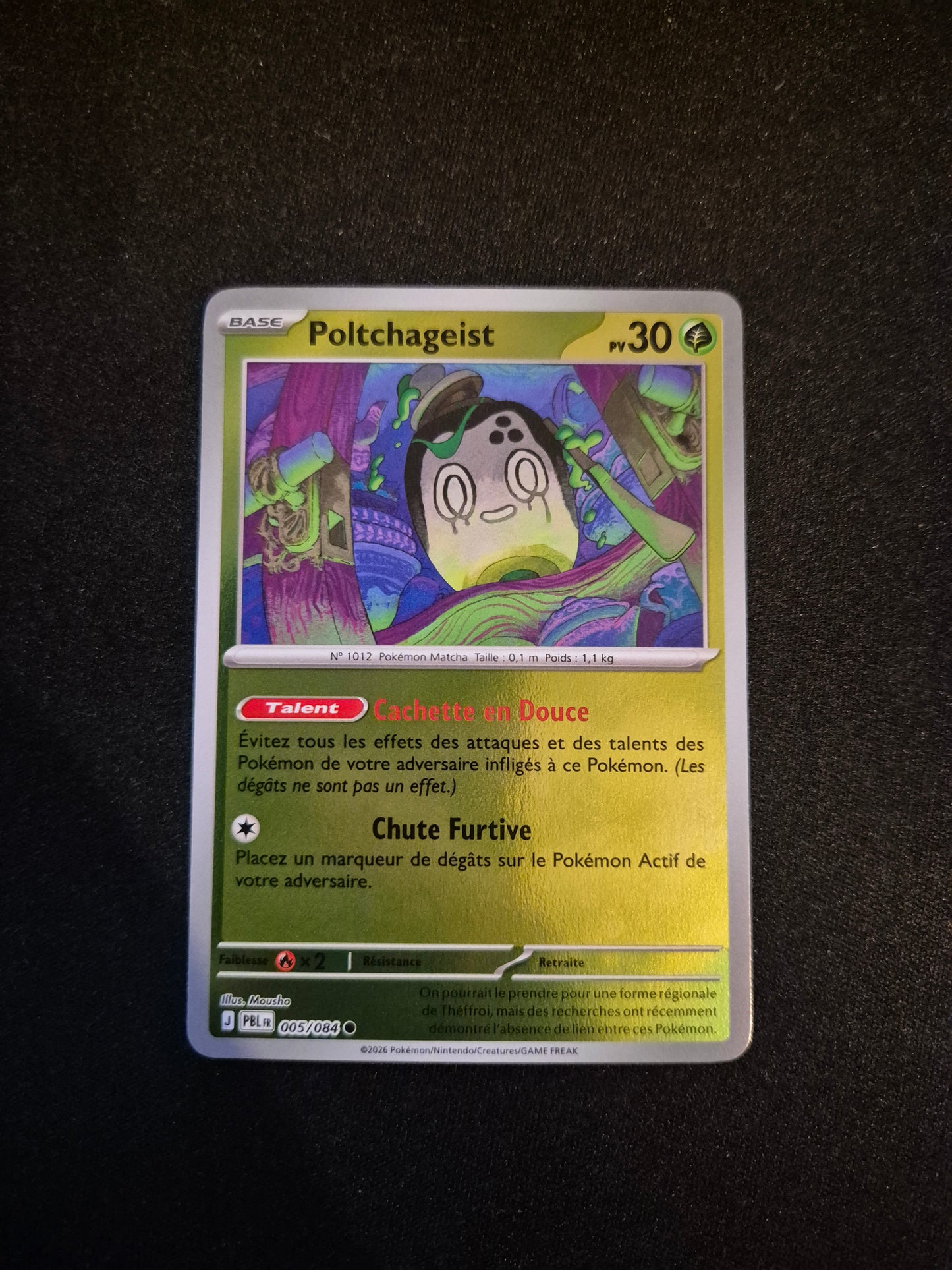 Carte Pokémon Poltchageist Reverse 005/084 ME05 Nuit Noire